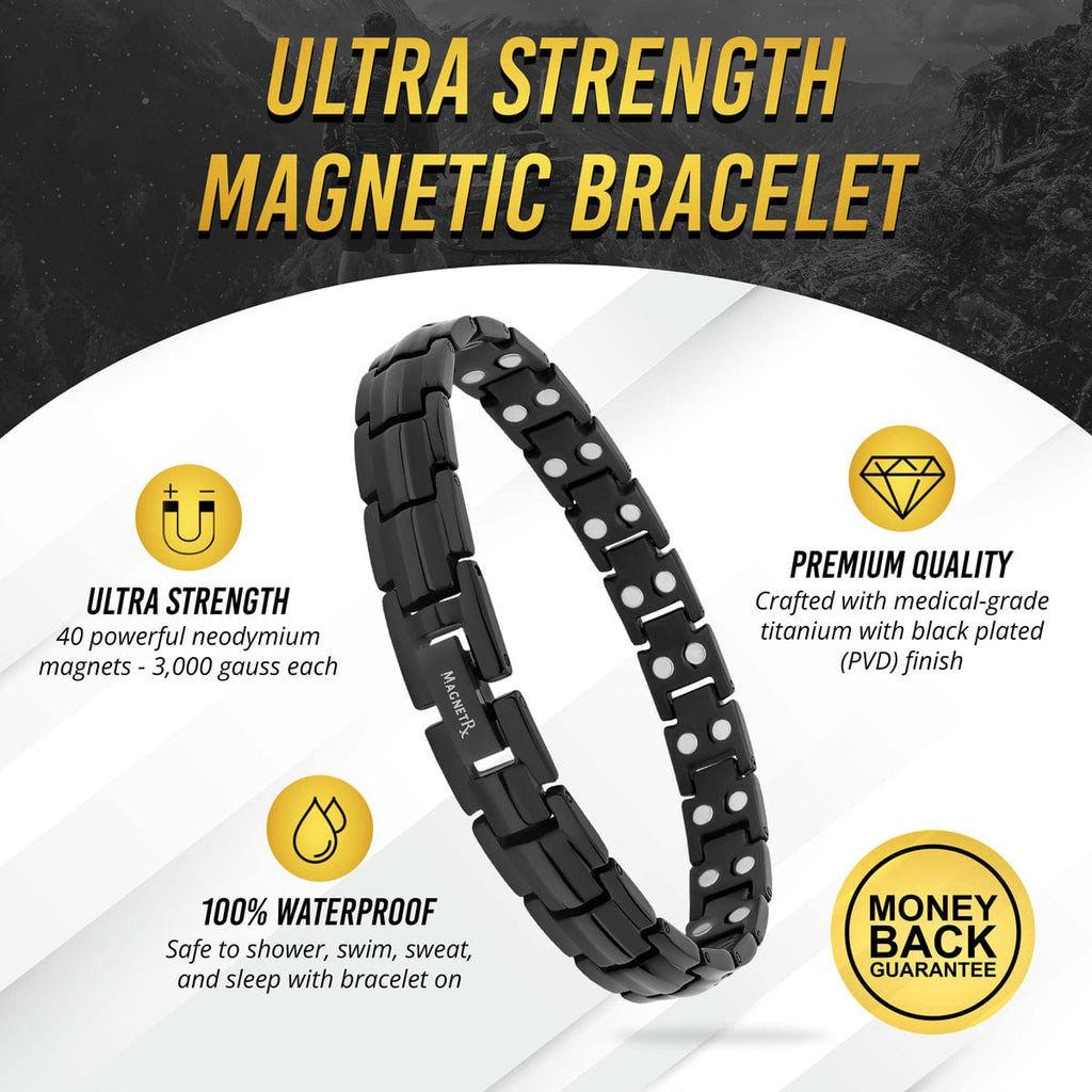 MagnetRX Women's Ultra Strength Magnetic Therapy Bracelet Black Titanium — bracelet category context
