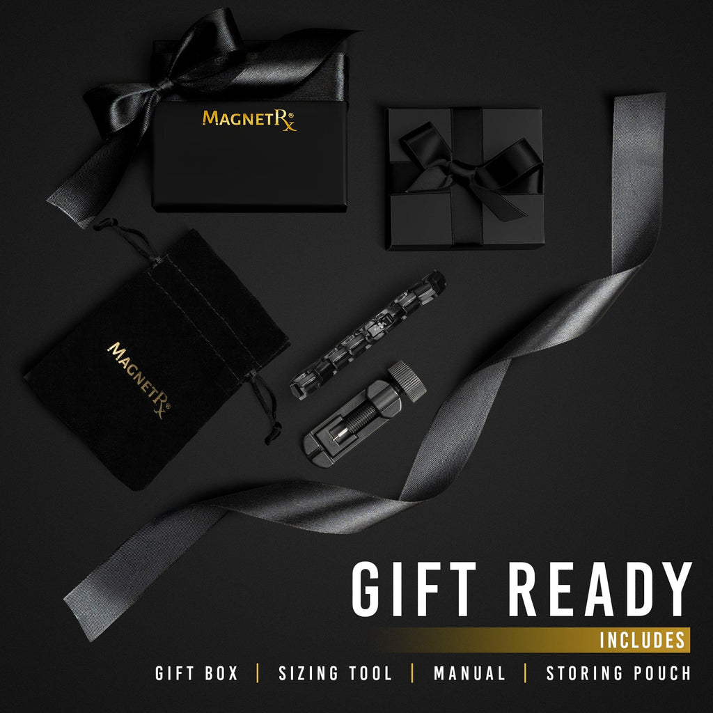 MagnetRX Women's Ultra Strength Magnetic Therapy Bracelet Black Titanium — detail shot 8