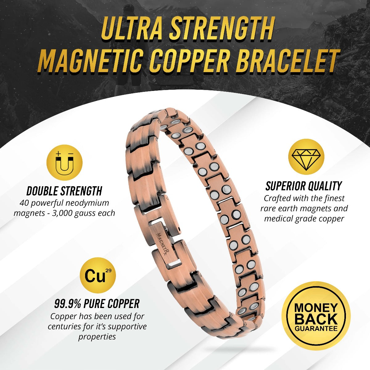 MagnetRX Women's Ultra Strength Pure Copper Magnetic Therapy Bracelet (Classic) — bracelet category context