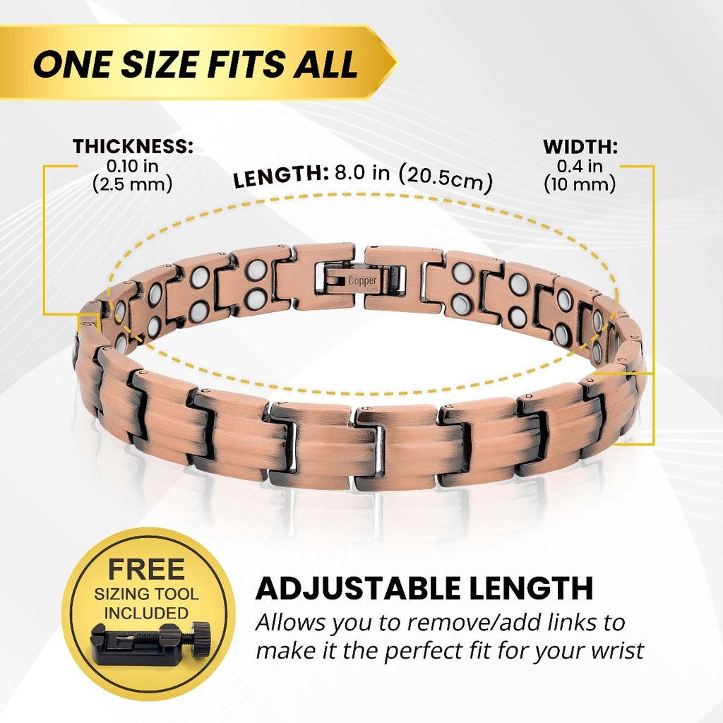 MagnetRX Women's Ultra Strength Pure Copper Magnetic Therapy Bracelet (Classic) — MagnetRX branding close-up