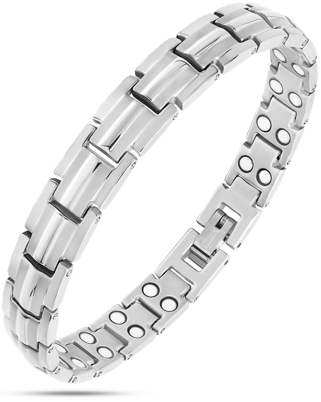MagnetRX Women's Ultra Strength Silver Titanium Magnetic Therapy Bracelet — main product shot