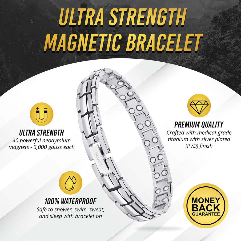 MagnetRX Women's Ultra Strength Silver Titanium Magnetic Therapy Bracelet — bracelet category context