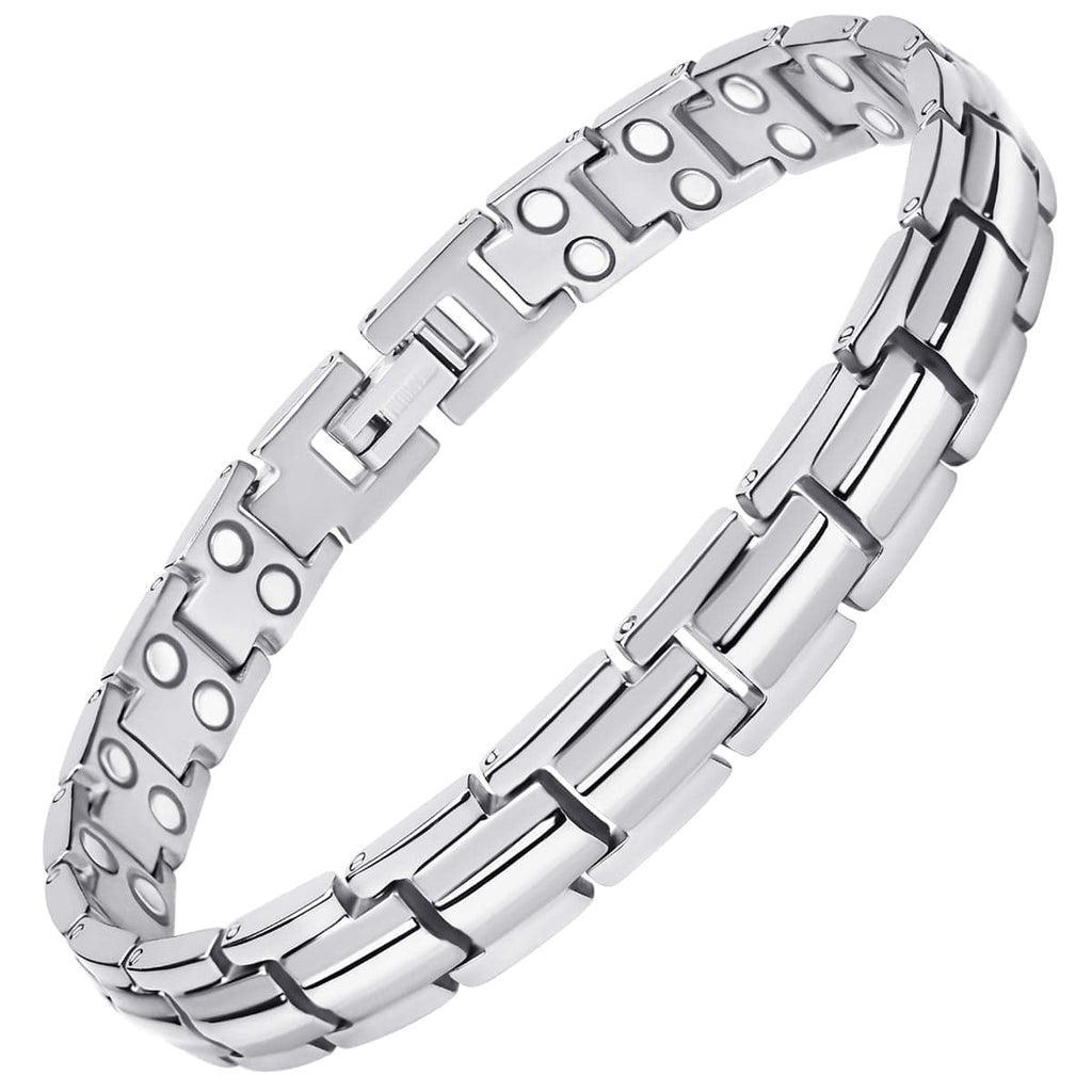 MagnetRX Women's Ultra Strength Silver Titanium Magnetic Therapy Bracelet — detail shot 9