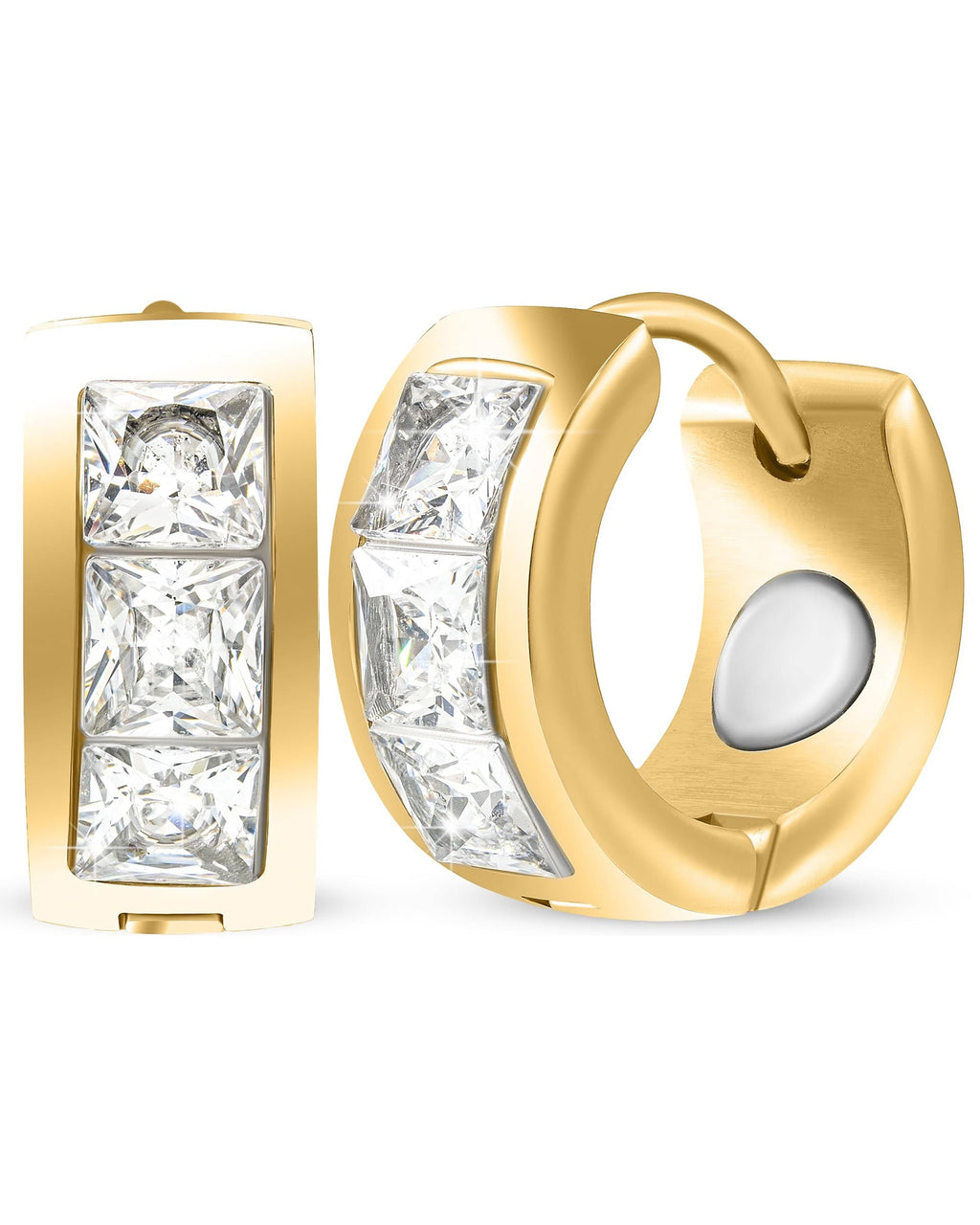 MagnetRX Crystal Magnetic Therapy Earrings for Women (Gold) — main product shot
