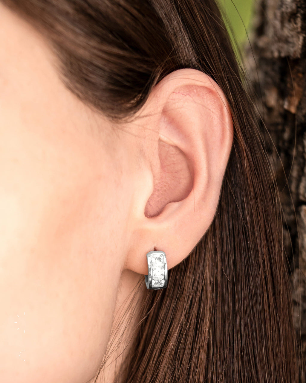 MagnetRX Crystal Magnetic Therapy Earrings for Women (Silver) — detail shot 8