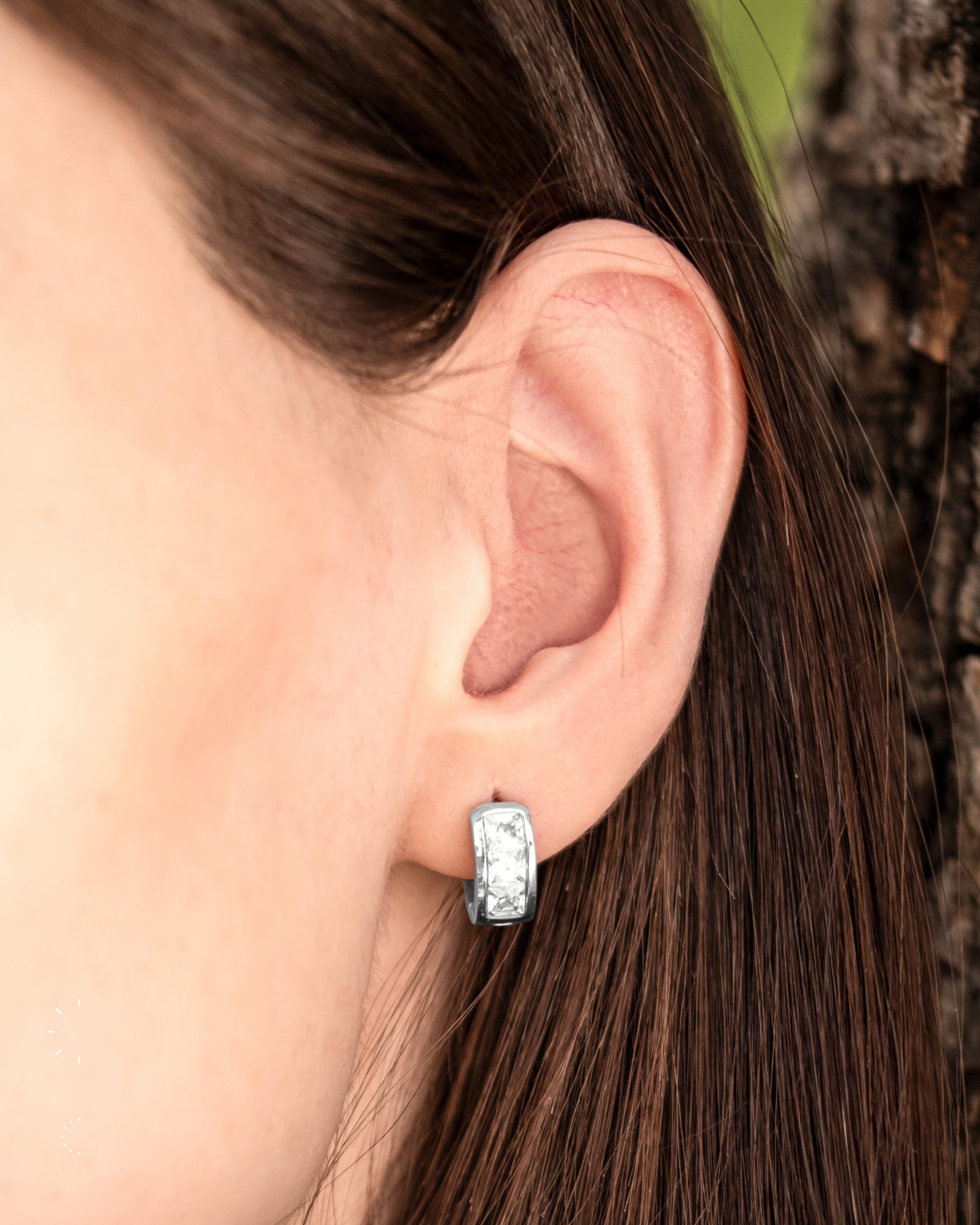 MagnetRX Crystal Magnetic Therapy Earrings for Women (Silver) — detail shot 8