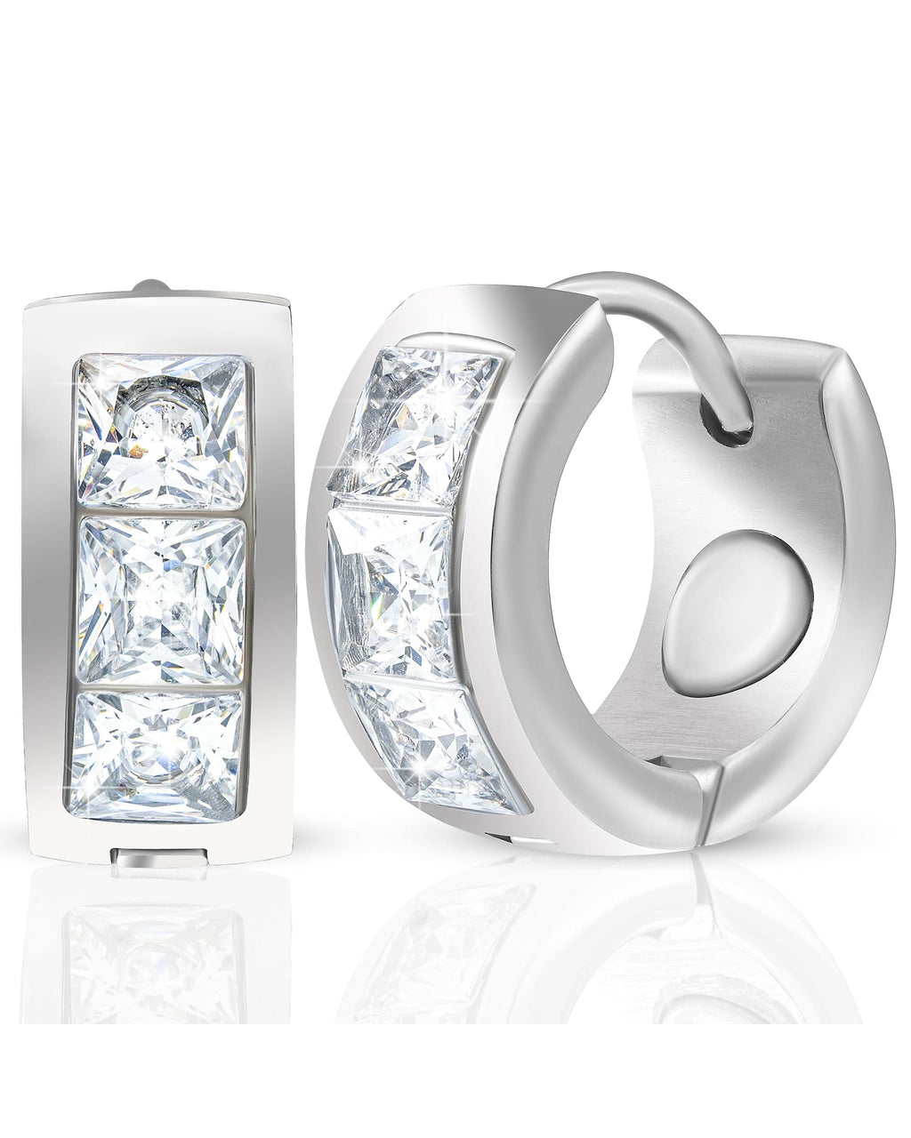 MagnetRX Crystal Magnetic Therapy Earrings for Women (Silver) — main product shot