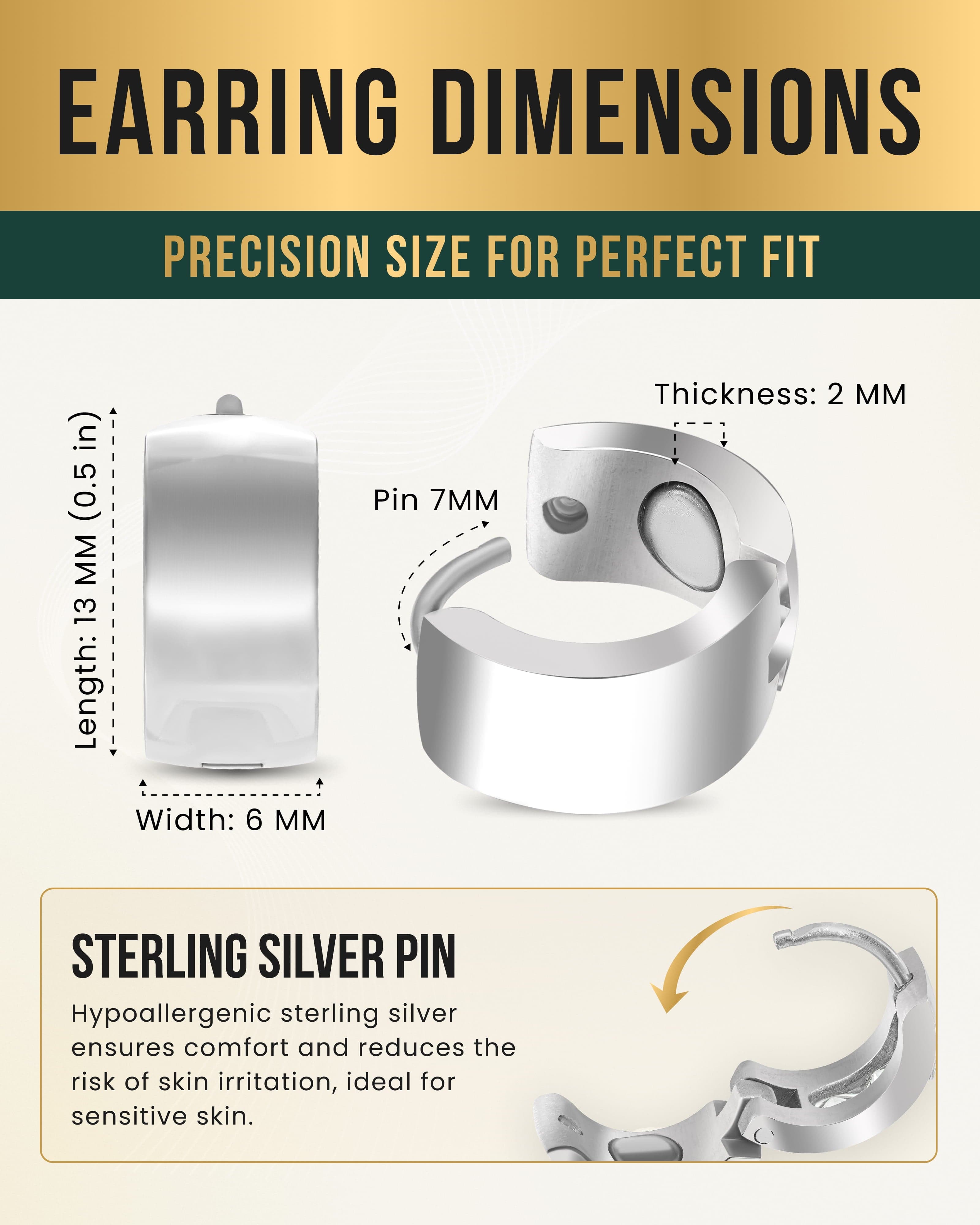 MagnetRX Polished Magnetic Therapy Earrings for Women (Silver) — MagnetRX branding close-up