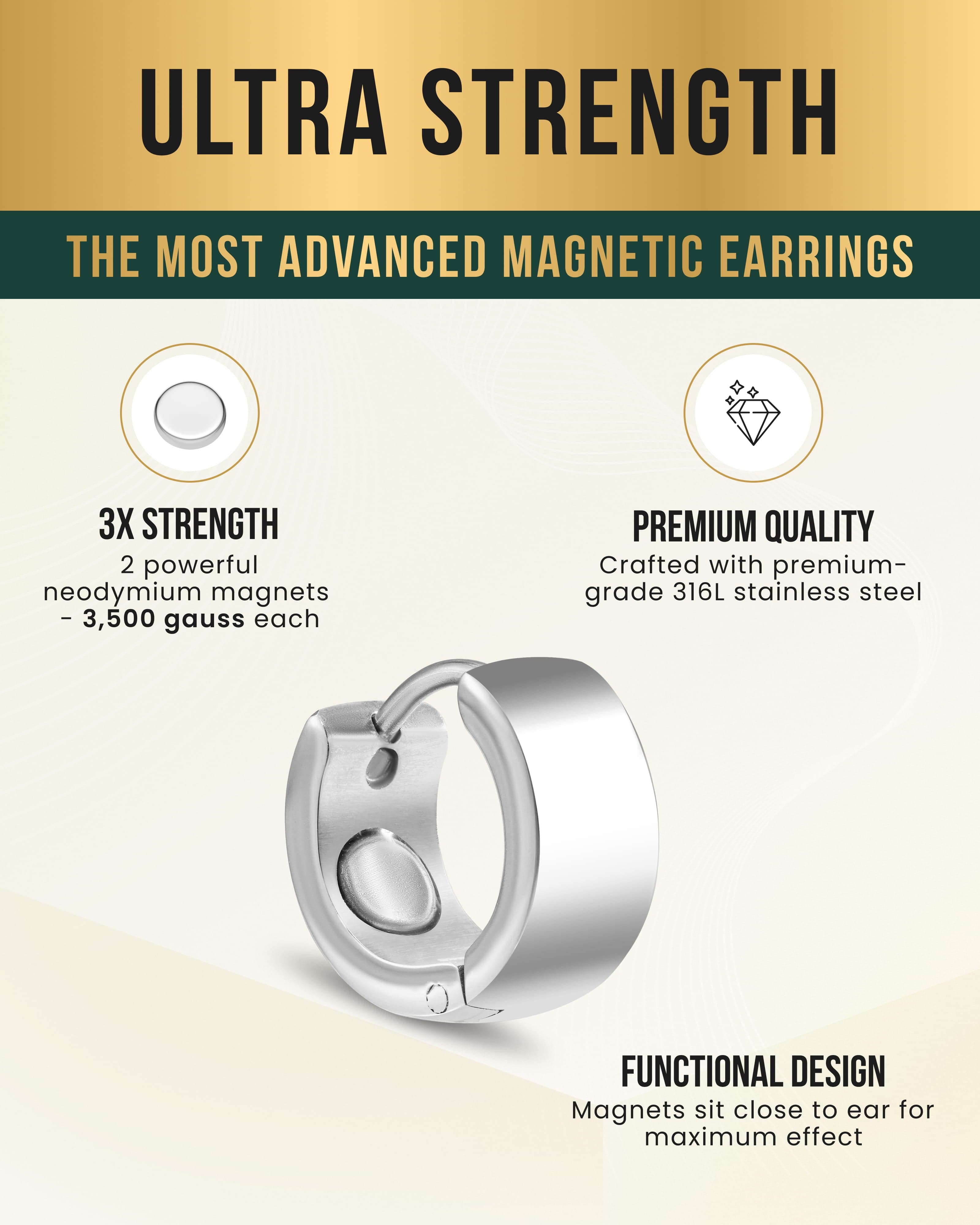 MagnetRX Polished Magnetic Therapy Earrings for Women (Silver) — earrings category context