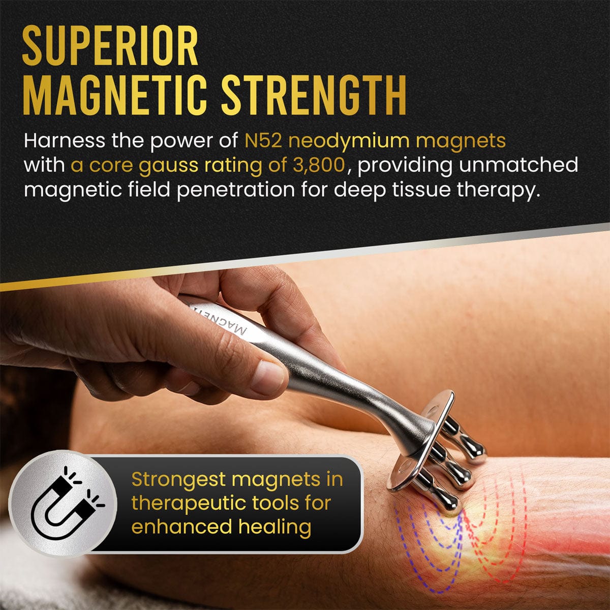 MagnetRX Magnetic Meridian Massage Fork — construction detail