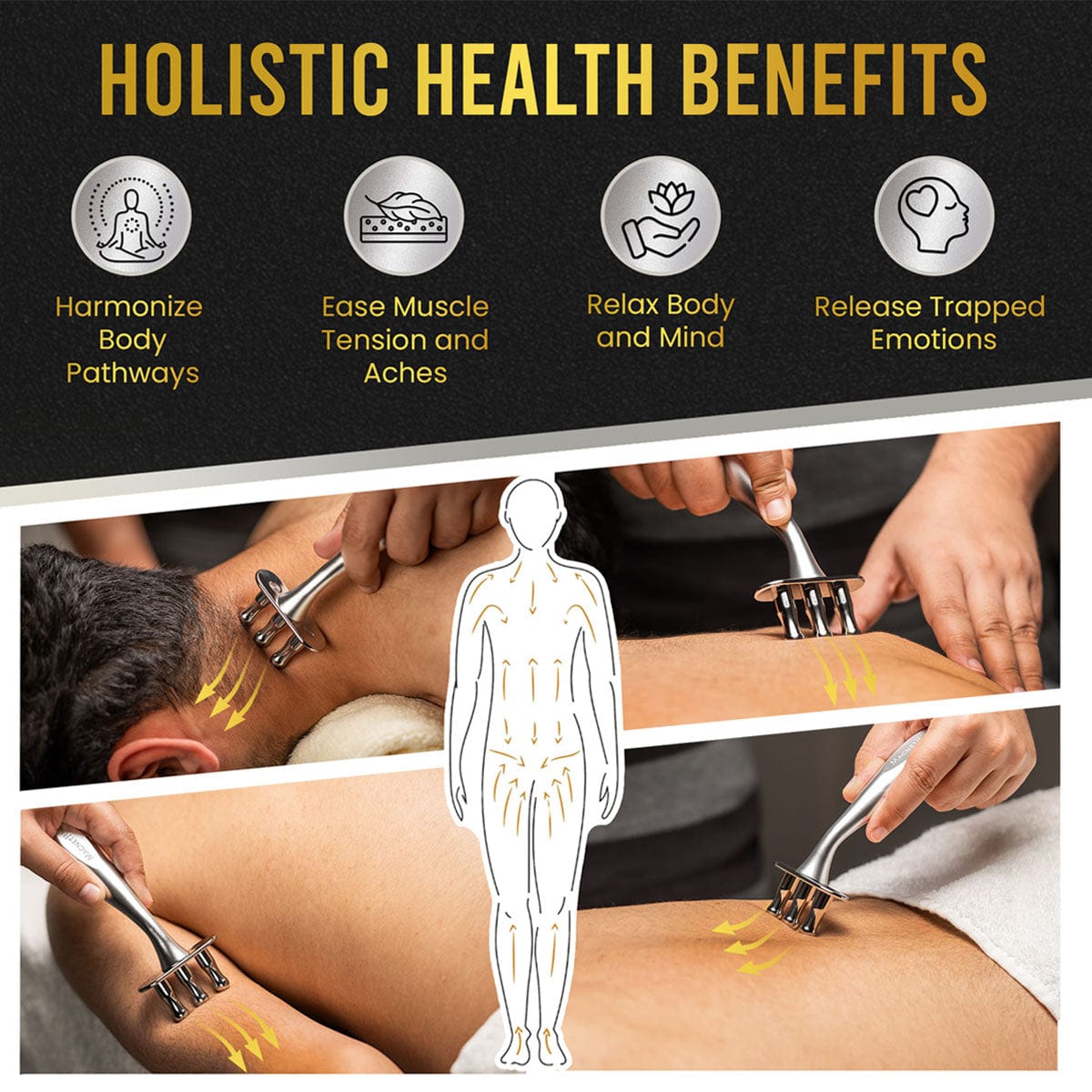 MagnetRX Magnetic Meridian Massage Fork — MagnetRX branding close-up