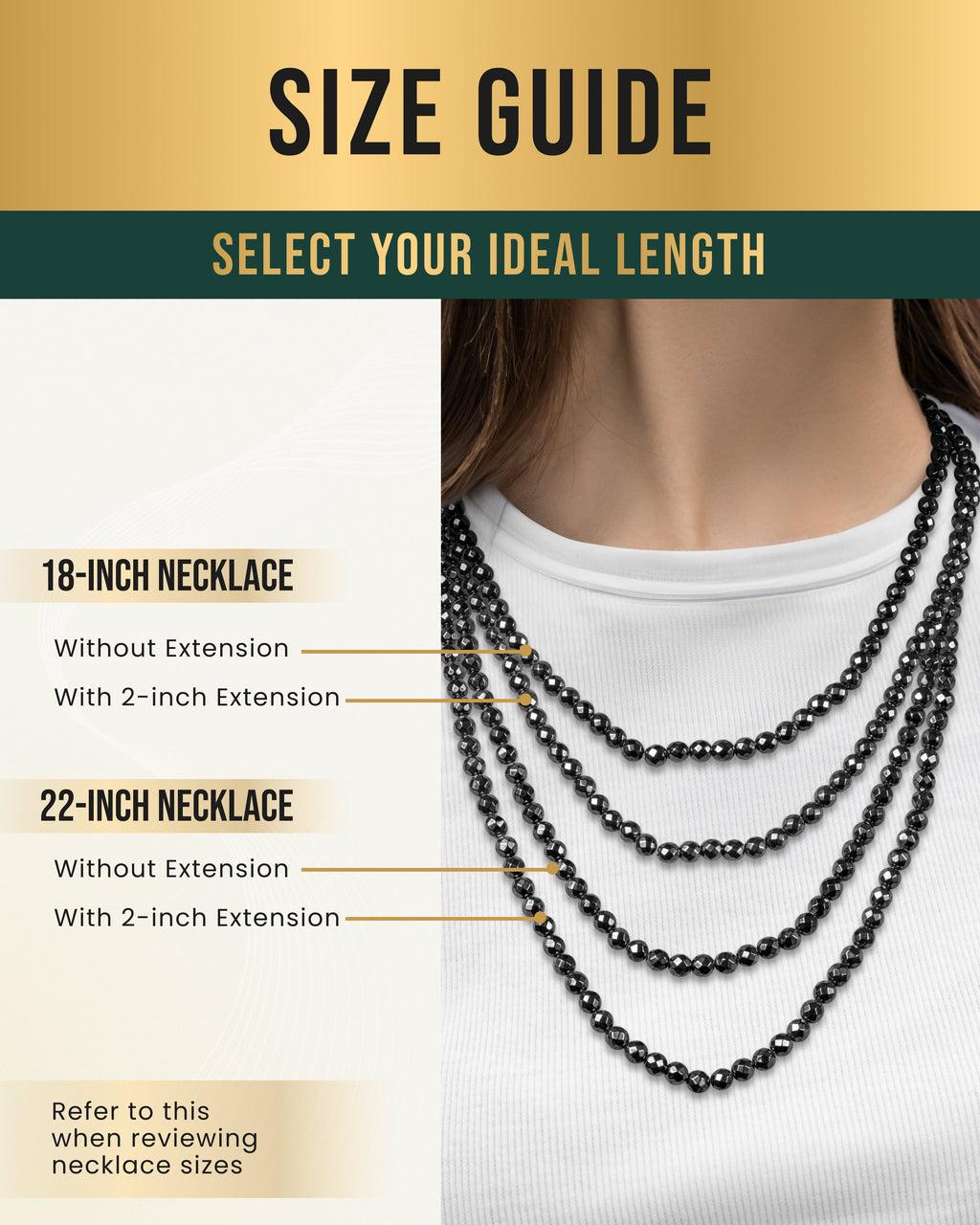 MagnetRX Magnetic Hematite Necklace (6mm Faceted Beads) — detail shot 6