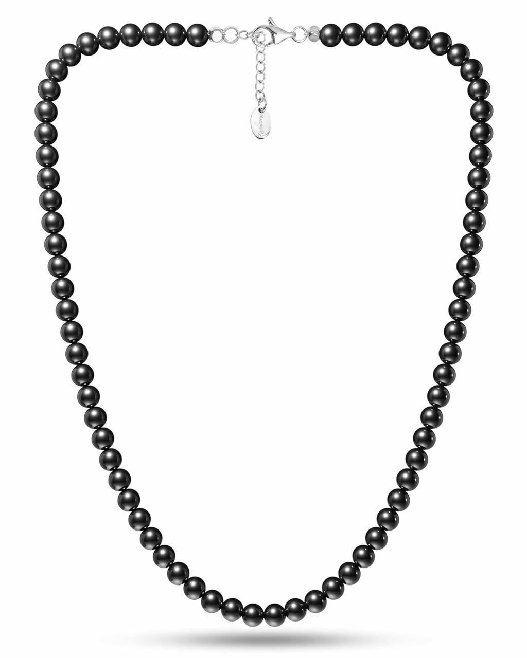 MagnetRX Magnetic Hematite Necklace (6mm Round Beads) — main product shot