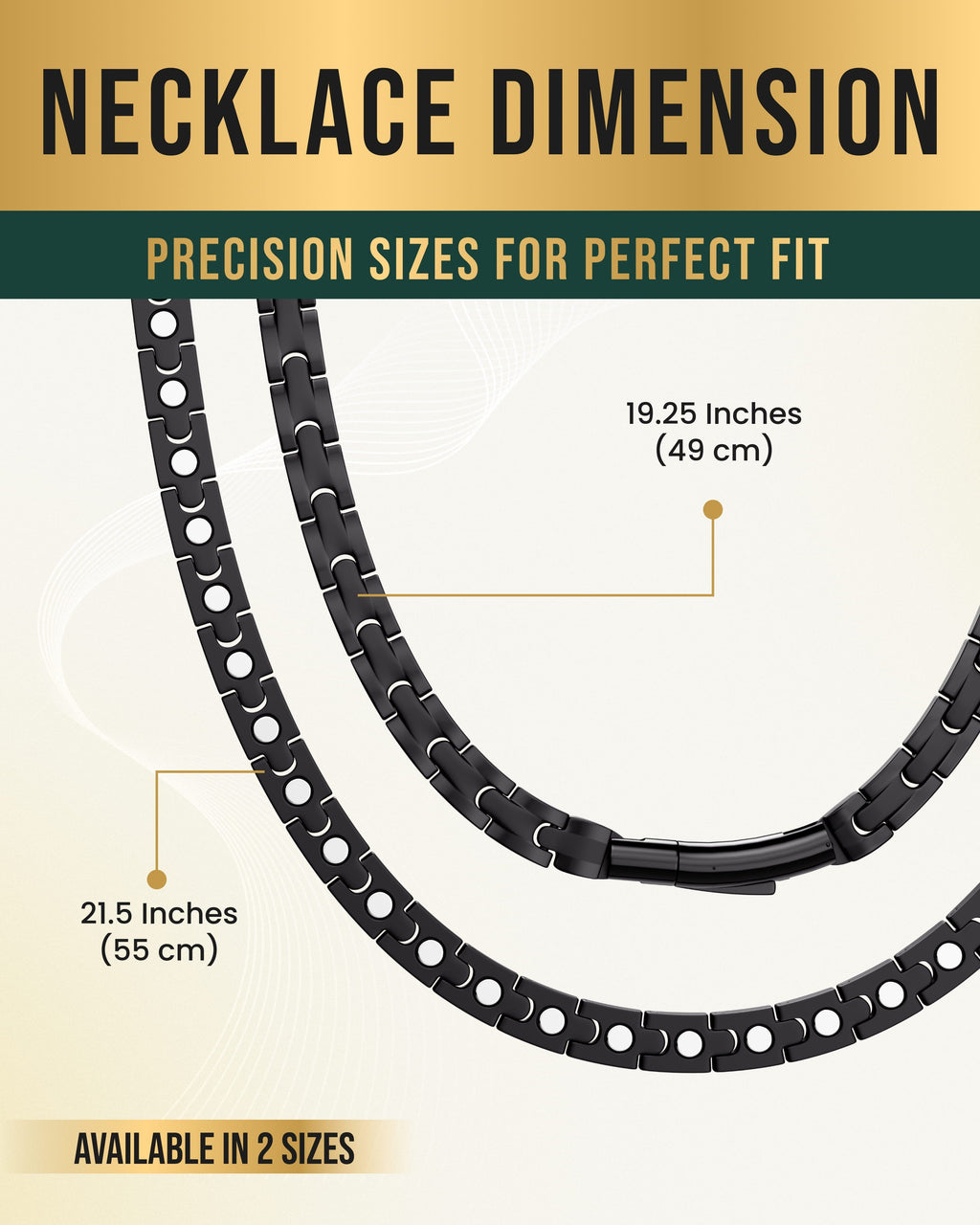 MagnetRX Powerful Black Titanium Magnetic Therapy Necklace — detail shot 6