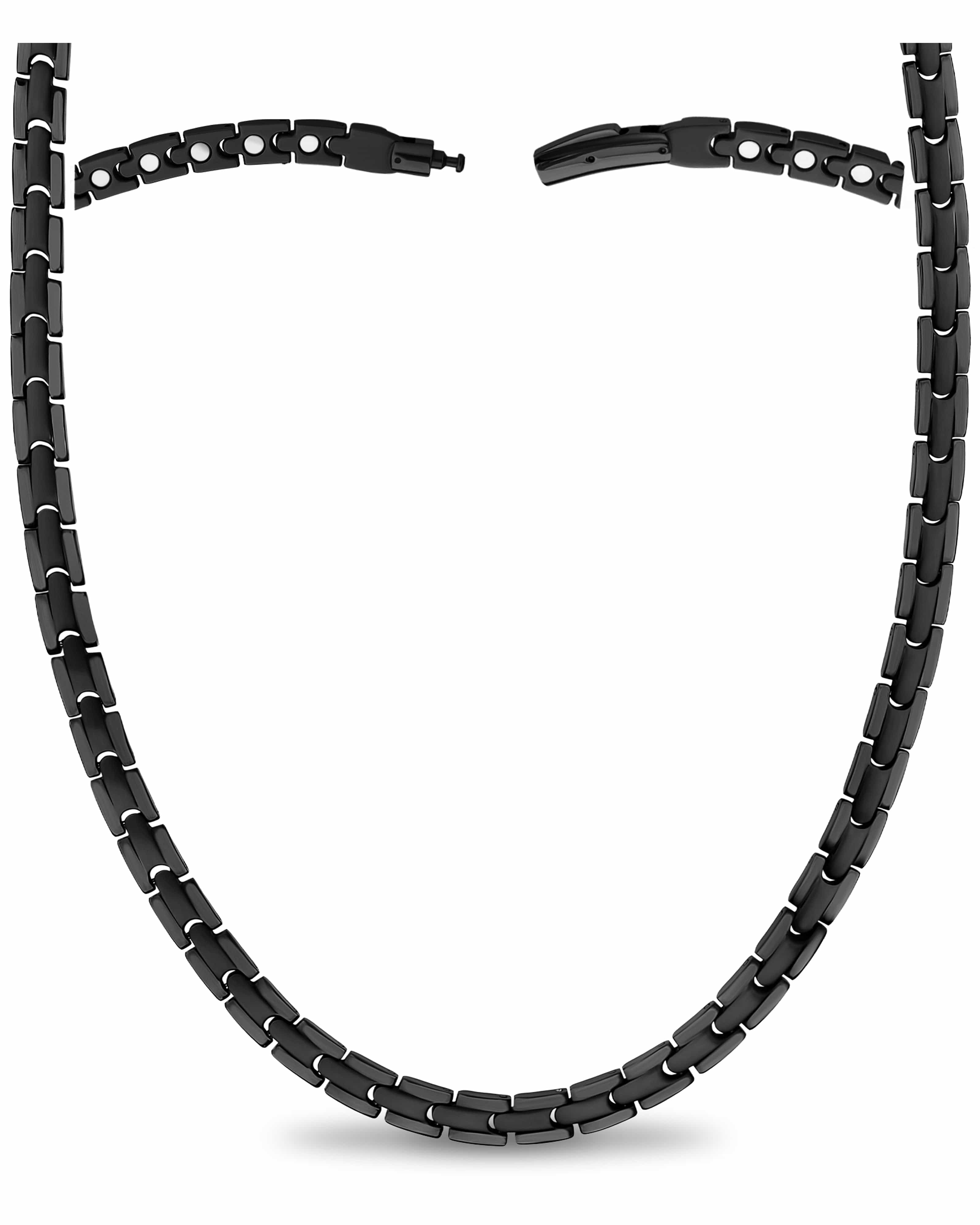 MagnetRX Powerful Black Titanium Magnetic Therapy Necklace — main product shot