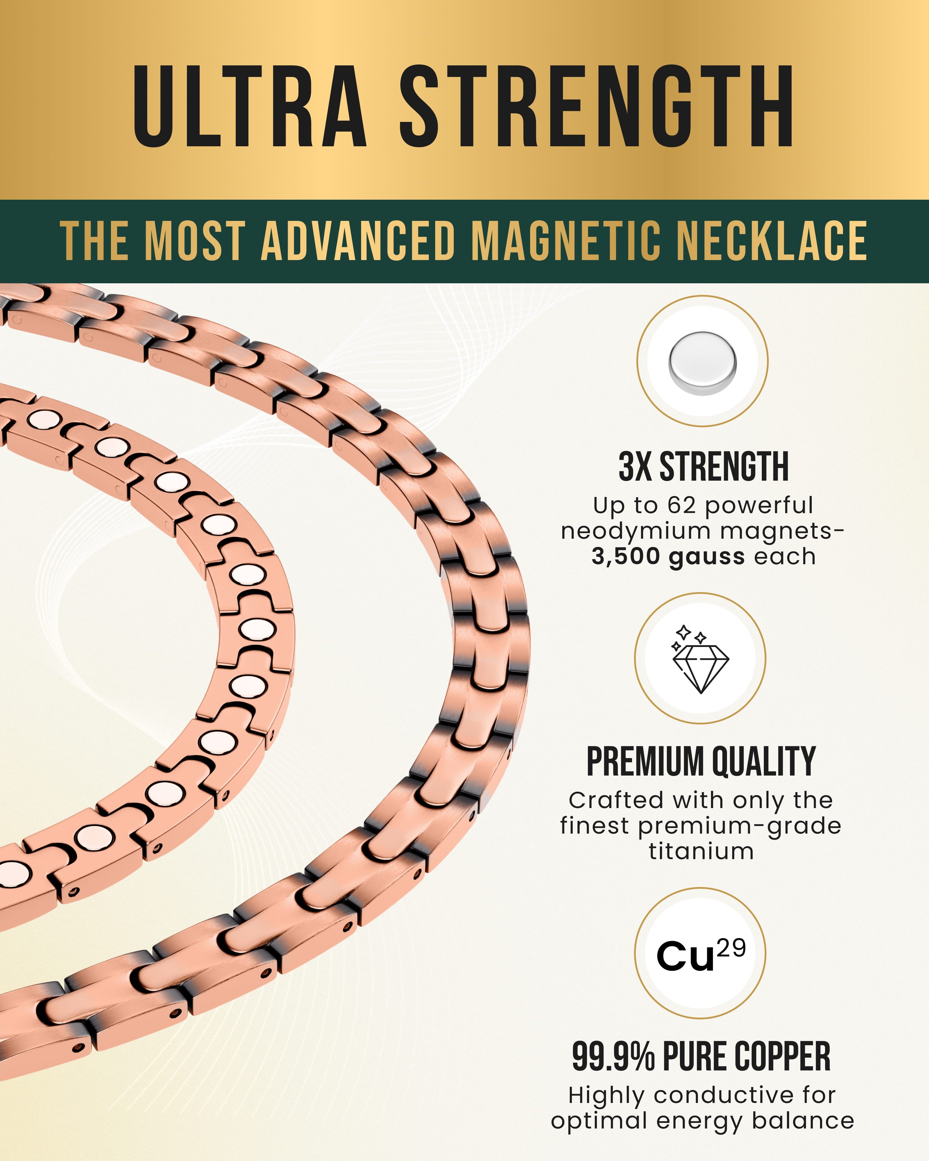 MagnetRX Powerful Copper Magnetic Therapy Necklace Classic Chain — necklace category context