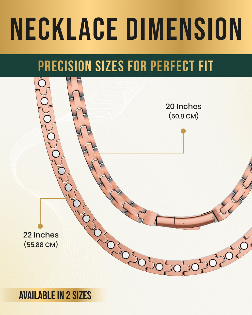 MagnetRX Powerful Copper Magnetic Therapy Necklace Classic Chain — lifestyle worn / used context
