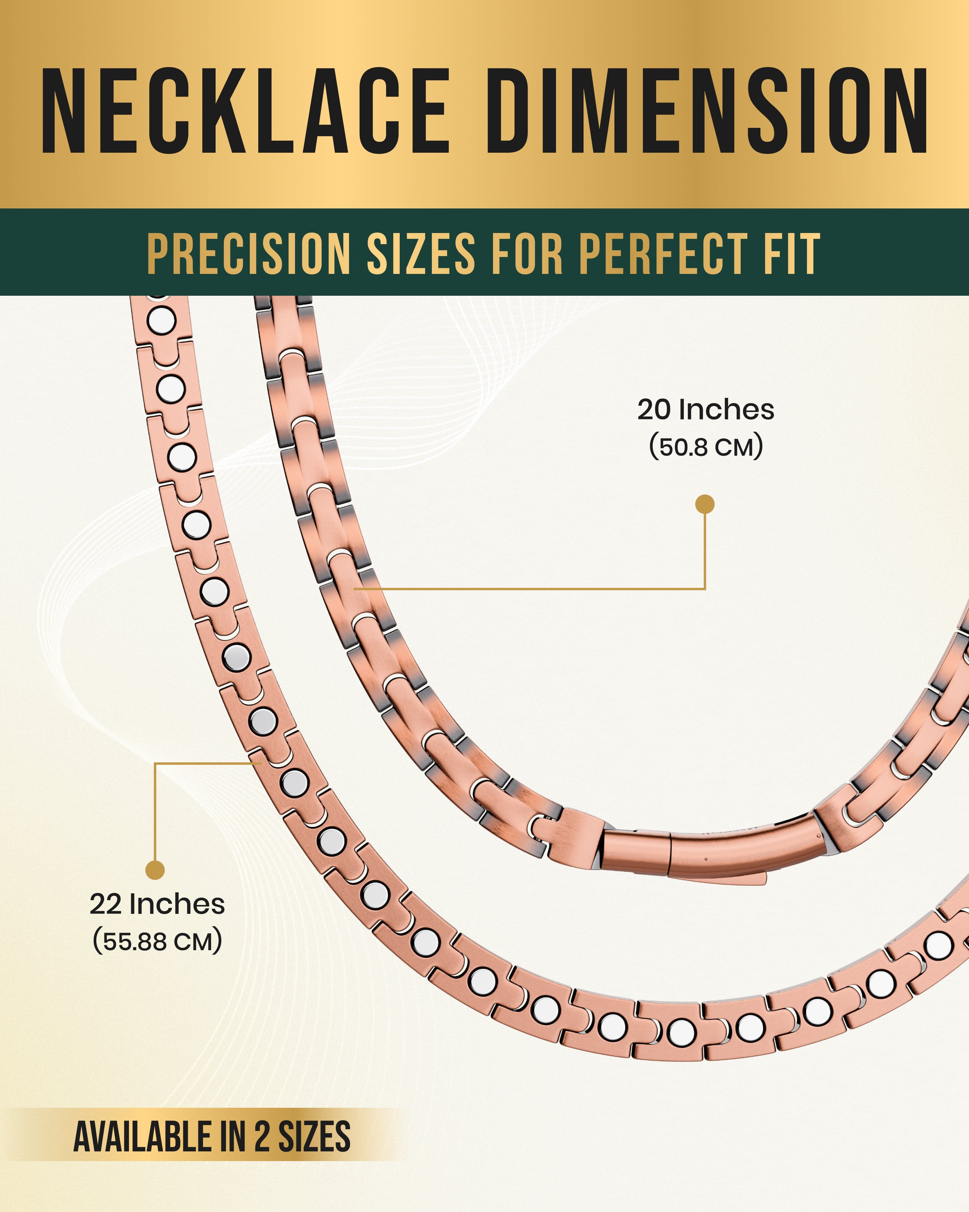 MagnetRX Powerful Copper Magnetic Therapy Necklace Classic Chain — lifestyle worn / used context