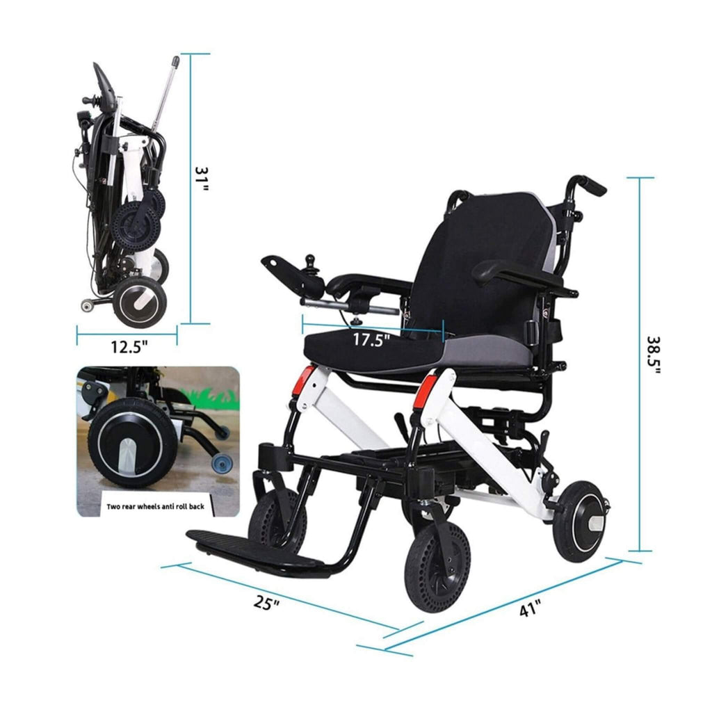 Maidesite 17.5-Inch 500W Wide Seat Lightweight Electric Folding Wheelchair (SAK33689) – SAKSBY WHOLESALE, view 20