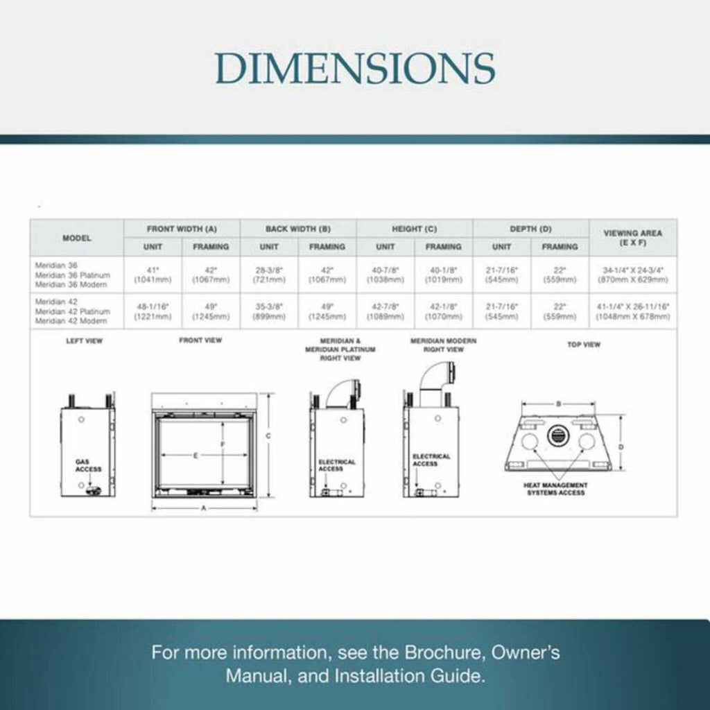 Majestic Meridian 42-Inch Platinum Natural Gas Fireplace [MER42PN] (SAK51823) – SAKSBY WHOLESALE, view 9
