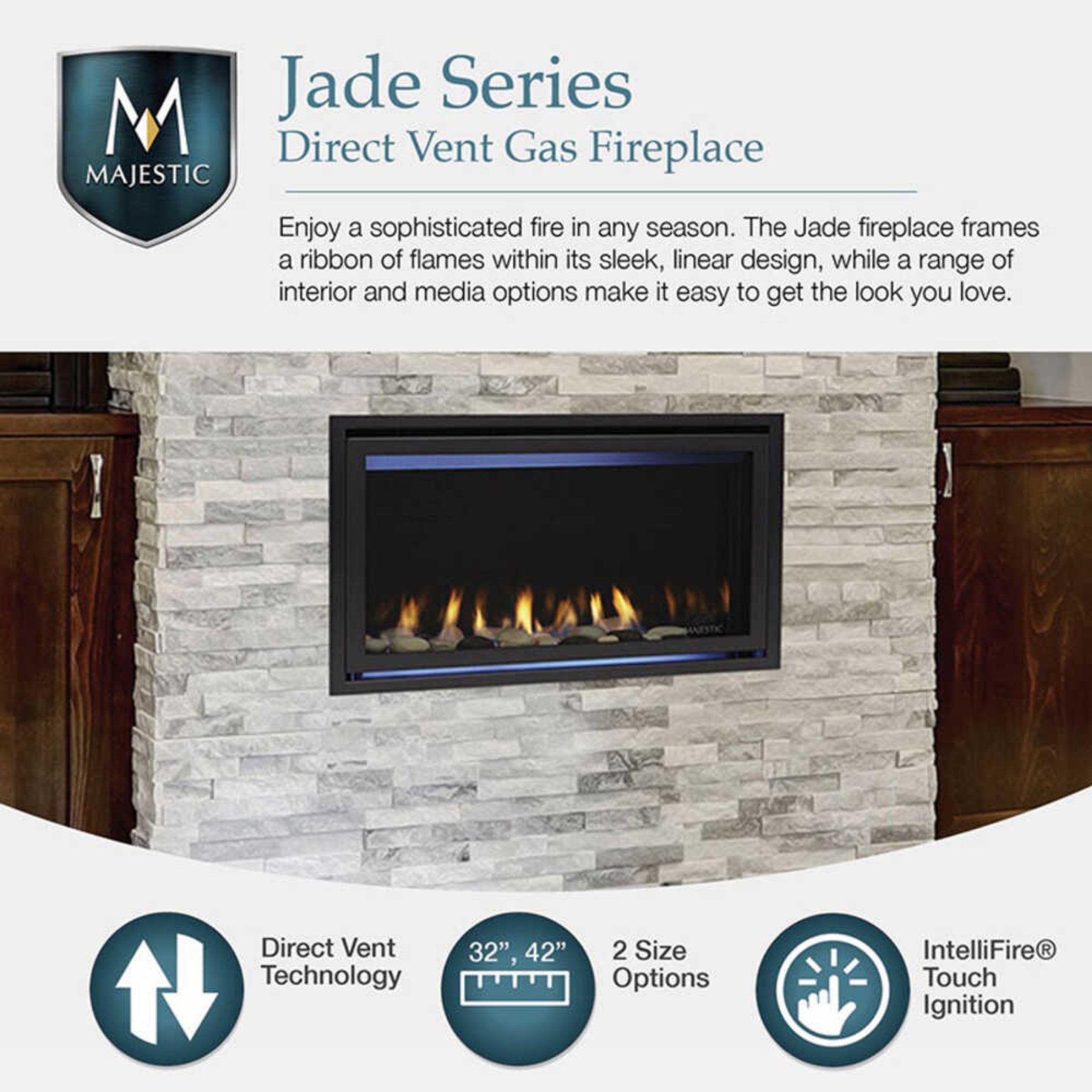 Majestic Jade 42-Inch Direct Vent Fireplace [JADE42IL/IN-B] (SAK15926) – SAKSBY WHOLESALE, view 8