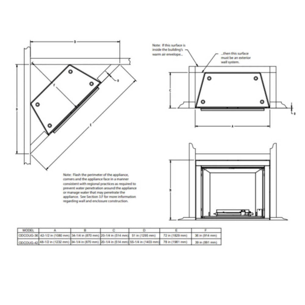Majestic Courtyard 55K BTU 36-Inch Traditional Outdoor Natural Gas Fireplace (No Refractory) [ODCOUG-36NR] (SAK74218) – SAKSB