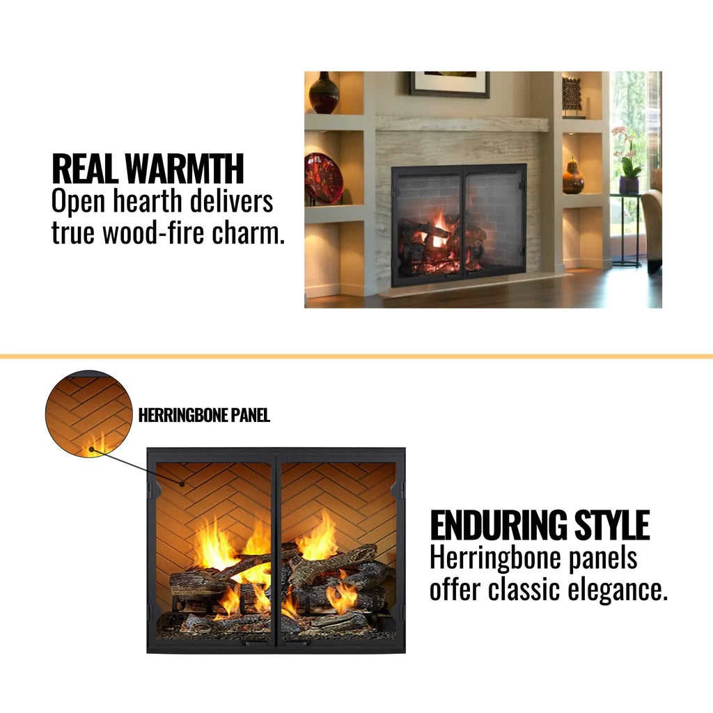 Majestic Biltmore 42-Inch Herringbone Pattern Open Wood Burning Fireplace [SB80HB] (SAK62149) – SAKSBY WHOLESALE, view 12