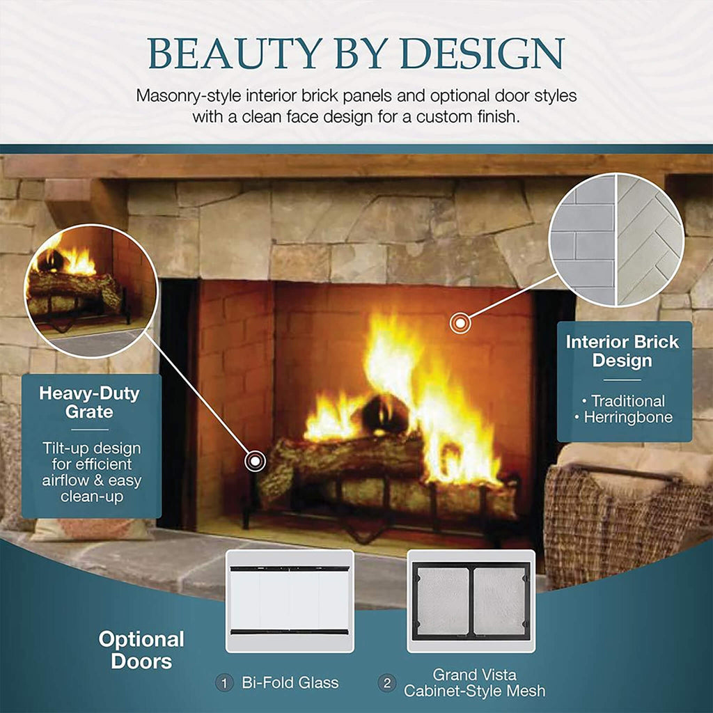 Majestic Biltmore 50-Inch Herringbone Pattern Open Wood-Burning Fireplace [SB100HB] (SAK62529) – SAKSBY WHOLESALE, view 9