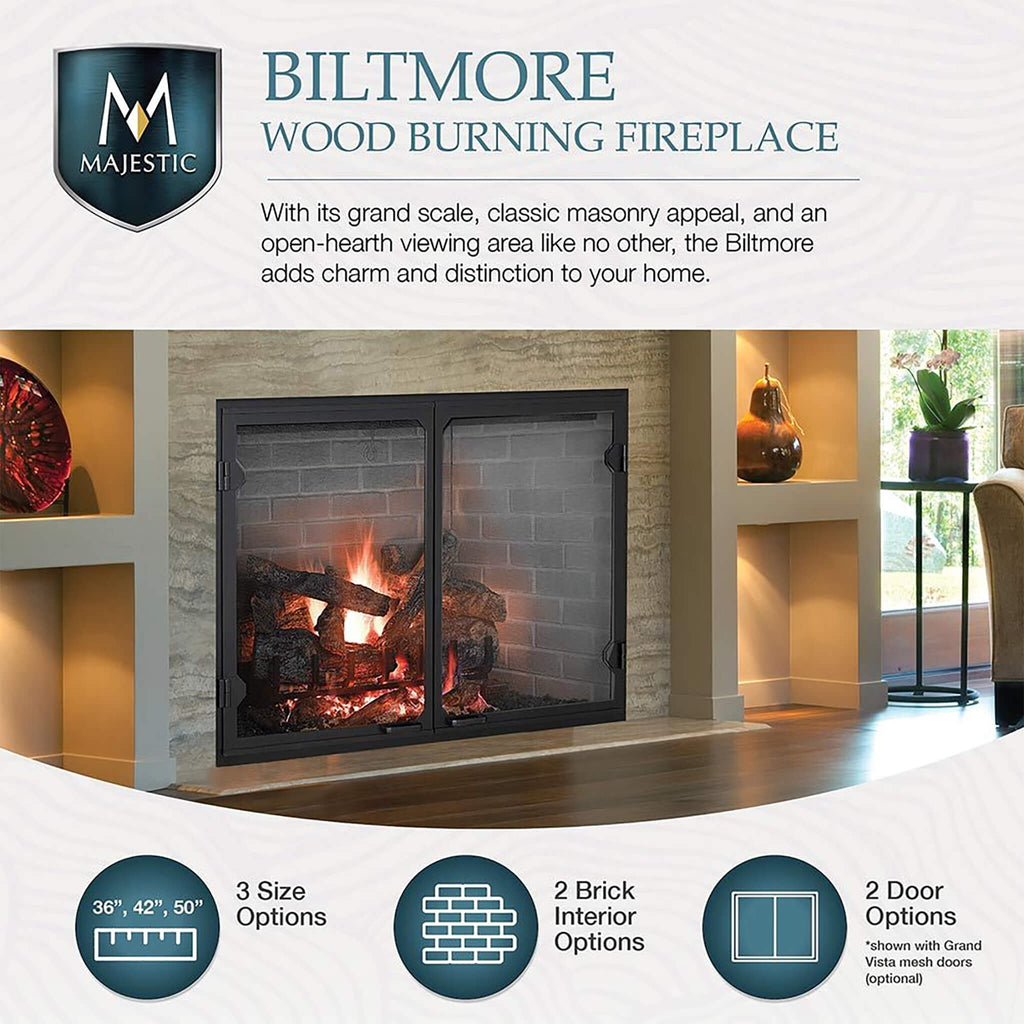 Majestic Biltmore Radiant 36-Inch Open Wood Burning Fireplace [SB60] (SAK13487) – SAKSBY WHOLESALE, view 14