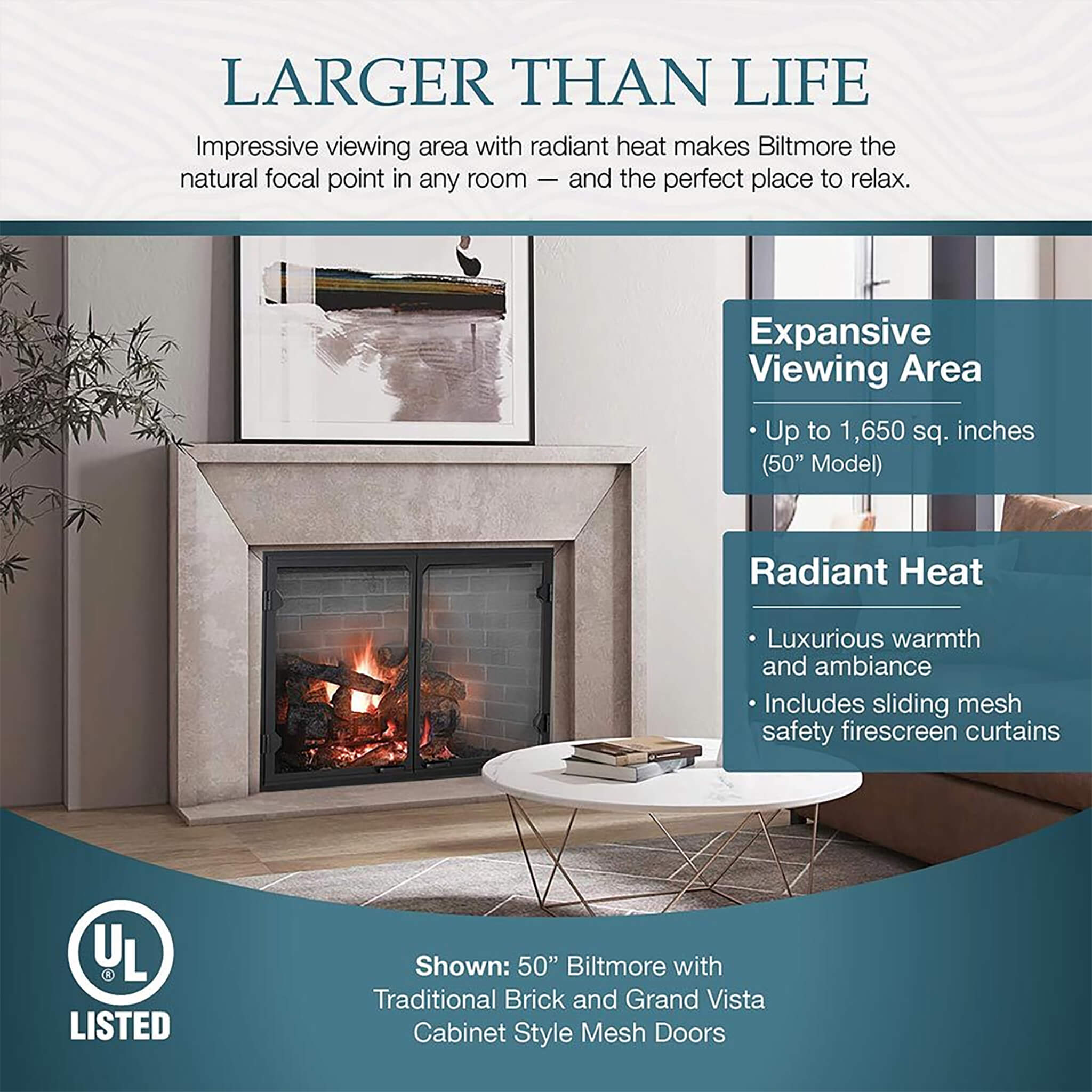 Majestic Biltmore Radiant 36-Inch Open Wood Burning Fireplace [SB60] (SAK13487) – SAKSBY WHOLESALE, view 12