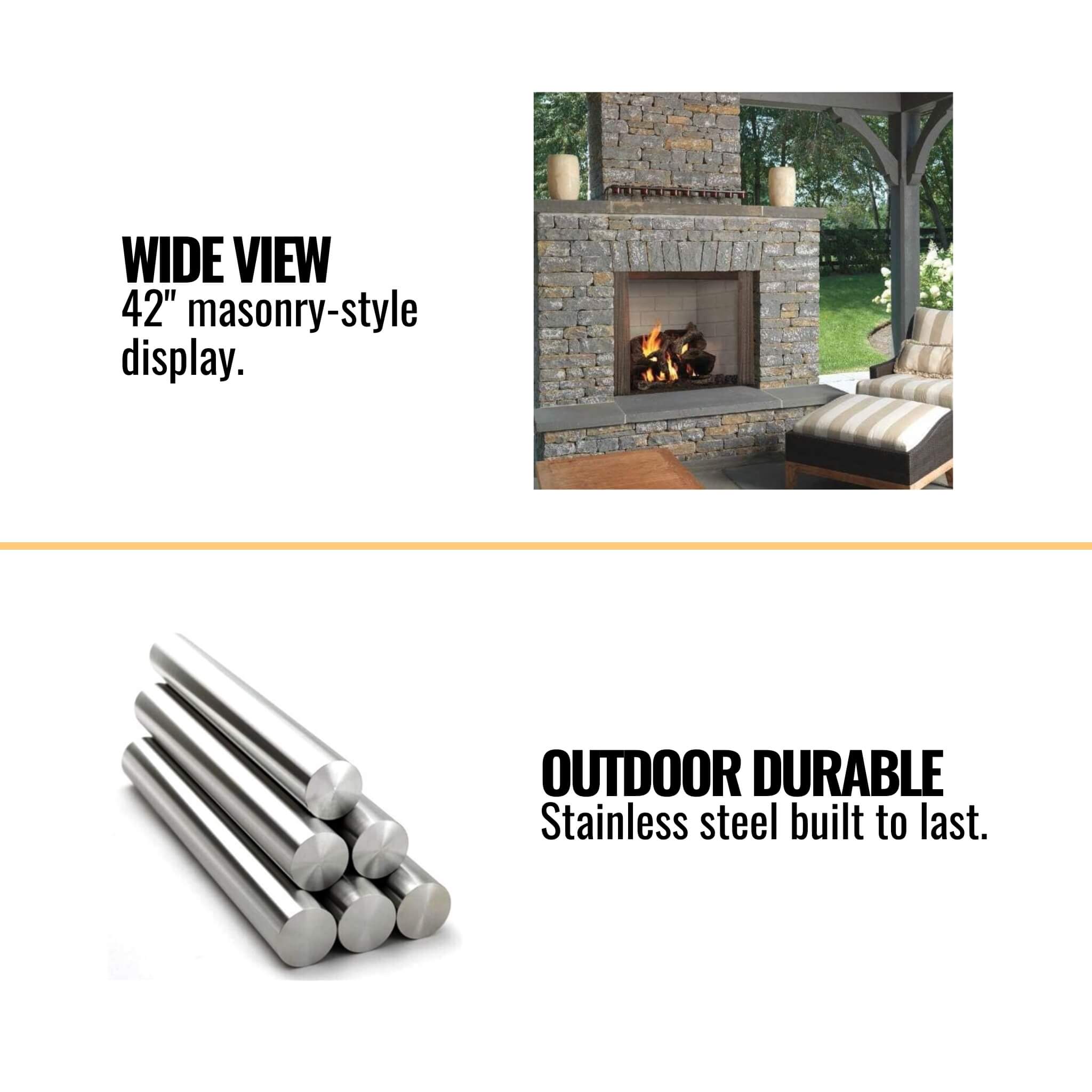 Majestic Castlewood 42-Inch Outdoor Wood Burning Fireplace [ODCASTLEWD-42-B] (SAK32468) – SAKSBY WHOLESALE, view 8
