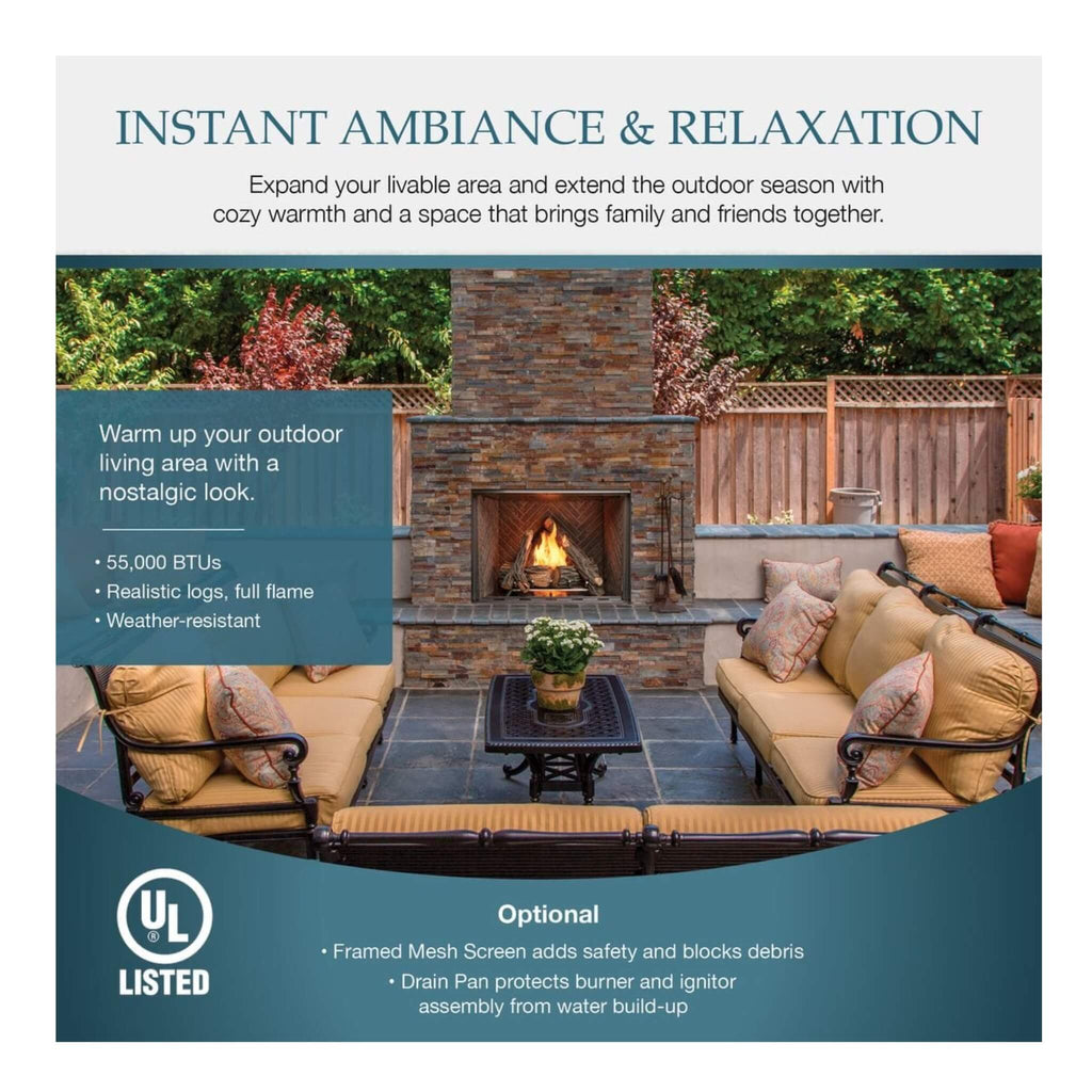 Majestic Courtyard 55K BTU 36-Inch Traditional Outdoor Natural Gas Fireplace (No Refractory) [ODCOUG-36NR] (SAK74218) – SAKSB