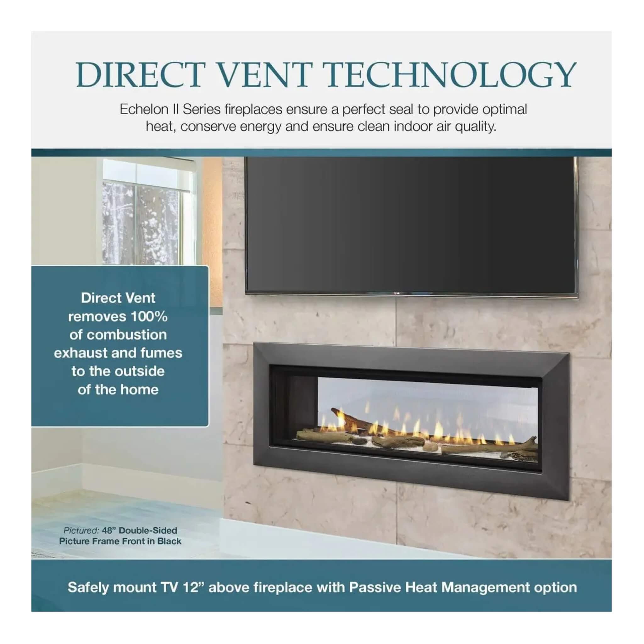 Majestic Echelon II 48-Inch See-Through Direct Vent Fireplace [ECHEL48STIN-C] (SAK69284) – SAKSBY WHOLESALE, view 7