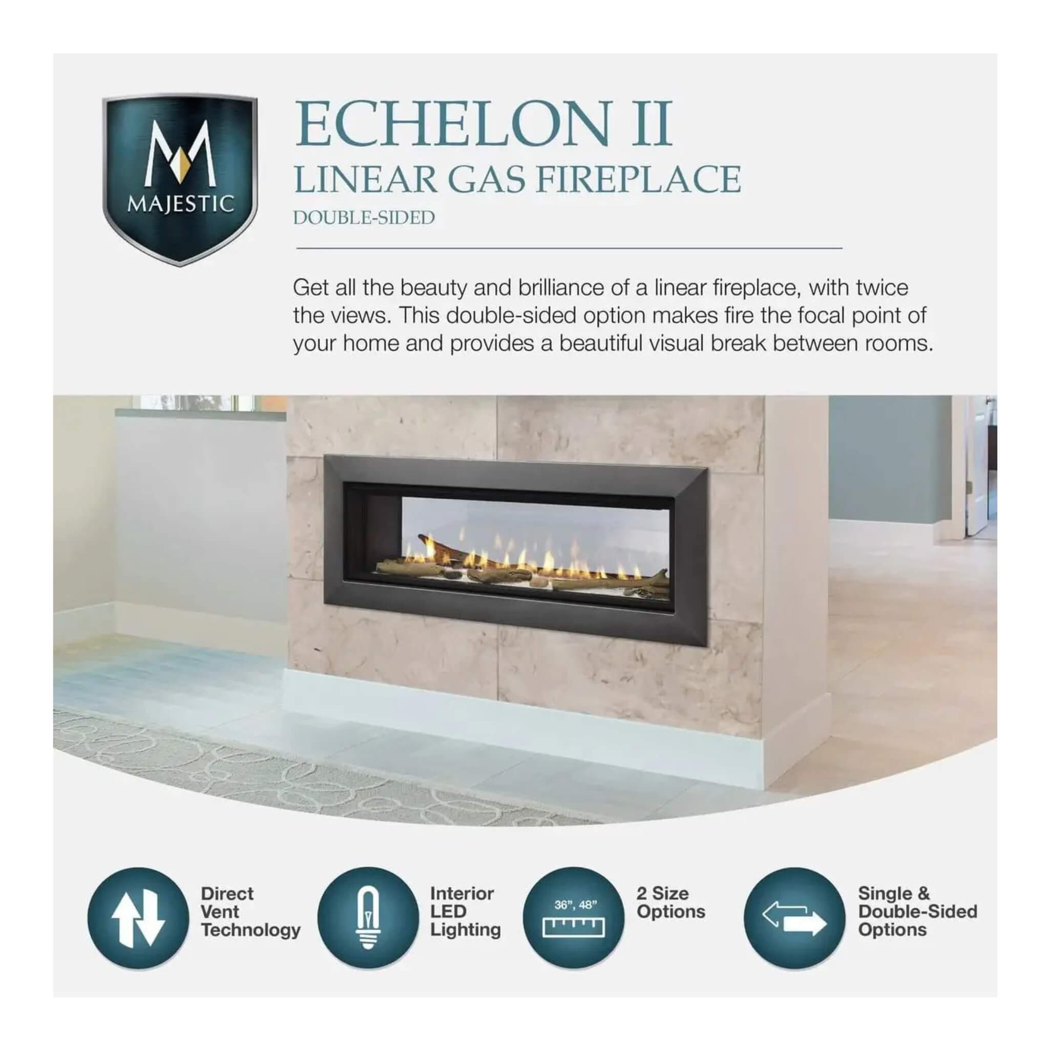 Majestic Echelon II 48-Inch See-Through Direct Vent Fireplace [ECHEL48STIN-C] (SAK69284) – SAKSBY WHOLESALE, view 12