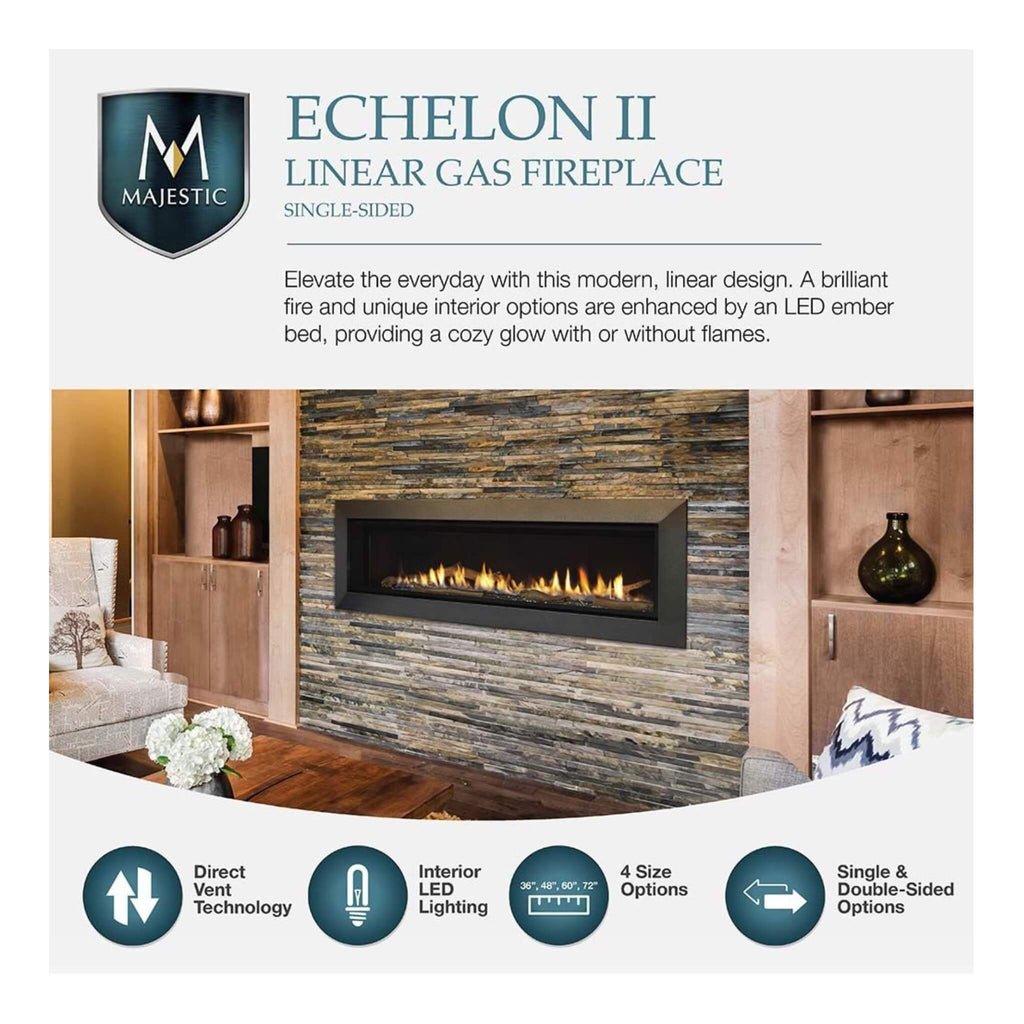 Majestic Echelon II 60-Inch Linear Direct Vent Fireplace [ECHEL60IN-C] (SAK57214) – SAKSBY WHOLESALE, view 6