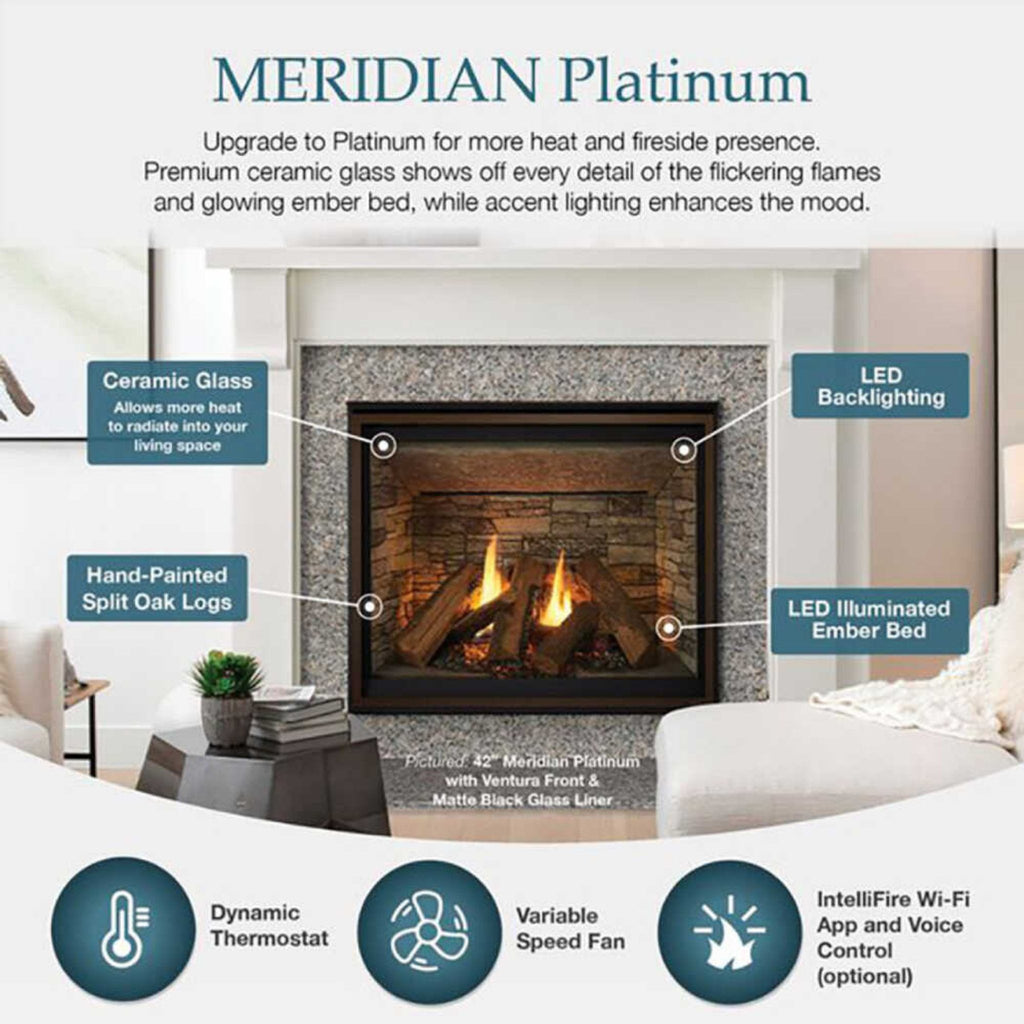 Majestic Meridian 36-Inch Platinum Natural Gas Fireplace [MER36PN] (SAK43751) – SAKSBY WHOLESALE, view 10