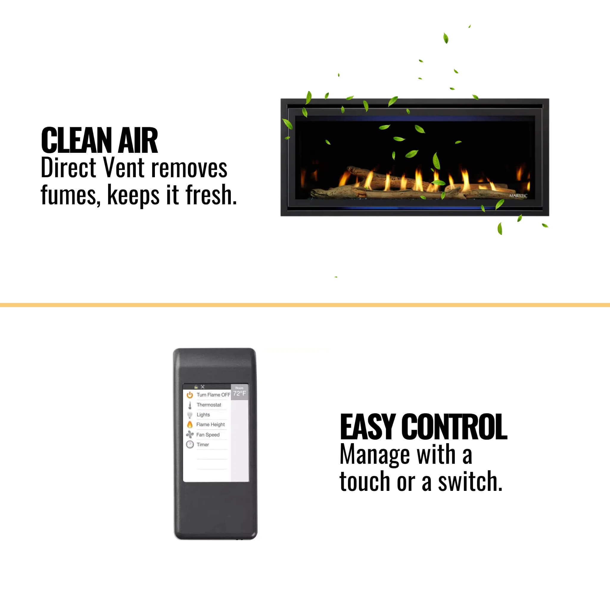 Majestic Jade 42-Inch Direct Vent Fireplace [JADE42IL/IN-B] (SAK15926) – SAKSBY WHOLESALE, view 10