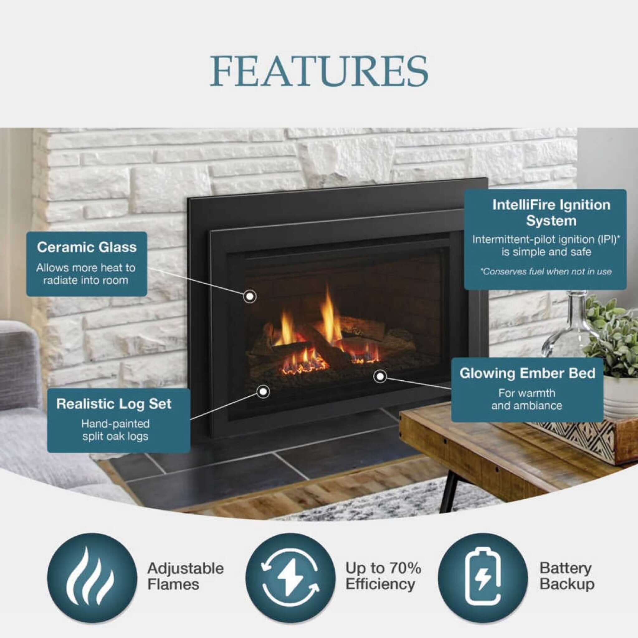 Majestic Jasper 30-Inch Direct Vent Natural Gas Insert [JASPER30IN] (SAK21396) – SAKSBY WHOLESALE, view 11
