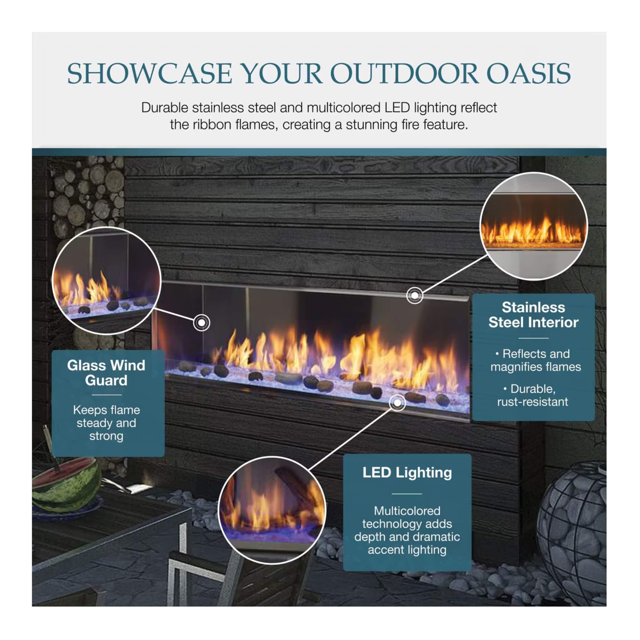 Majestic Lanai 60-Inch Single Sided Linear Outdoor Gas Fireplace [ODLANAIG-60] (SAK94821) – SAKSBY WHOLESALE, view 9