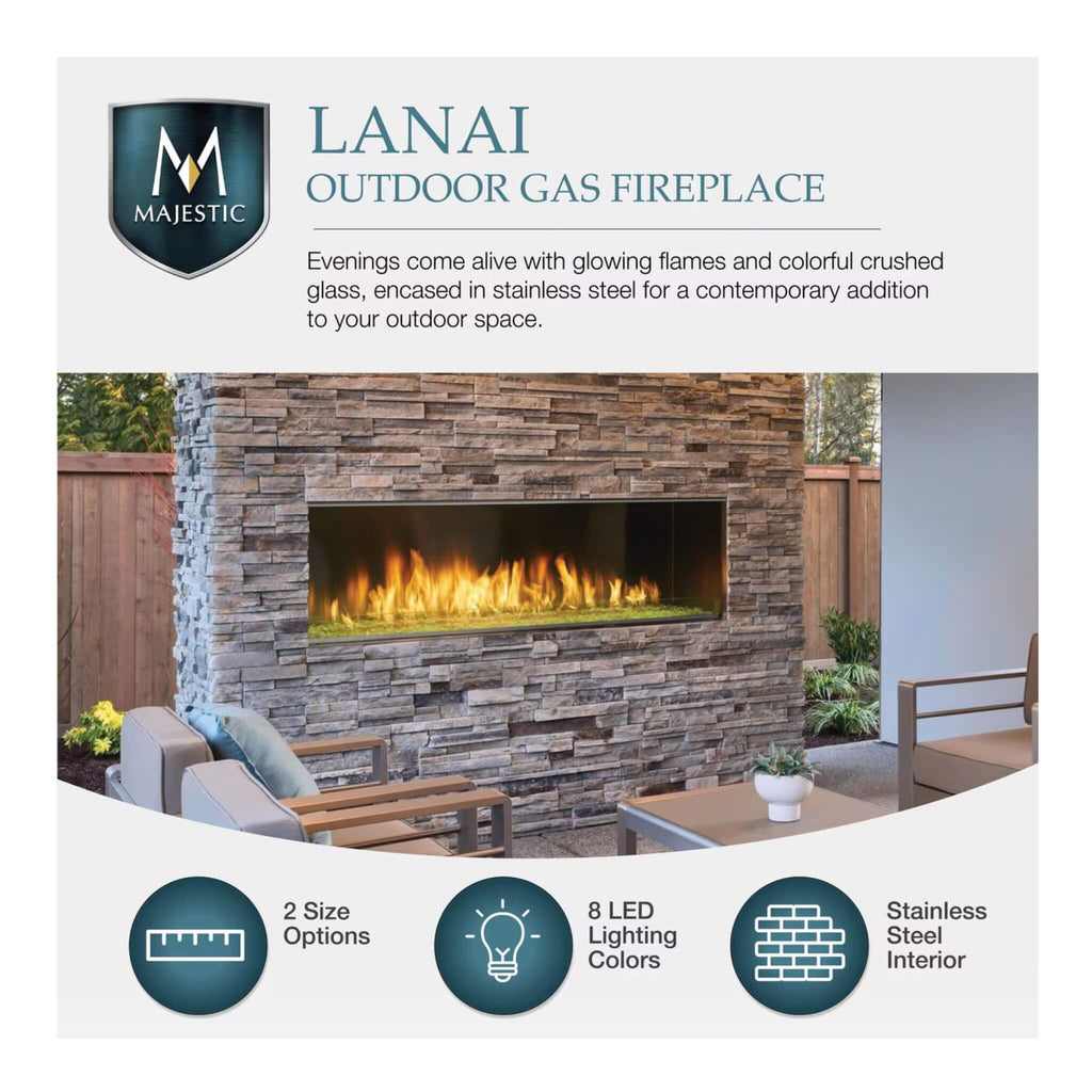 Majestic Lanai 60-Inch Single Sided Linear Outdoor Gas Fireplace [ODLANAIG-60] (SAK94821) – SAKSBY WHOLESALE, view 5