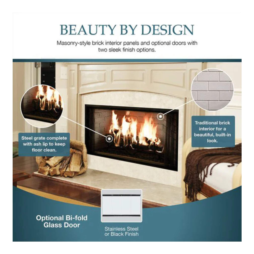 Majestic Royalton 42-Inch Wood-Burning Fireplace With Invisible Smoke Shield [BE42] (SAK14346) – SAKSBY WHOLESALE, view 6
