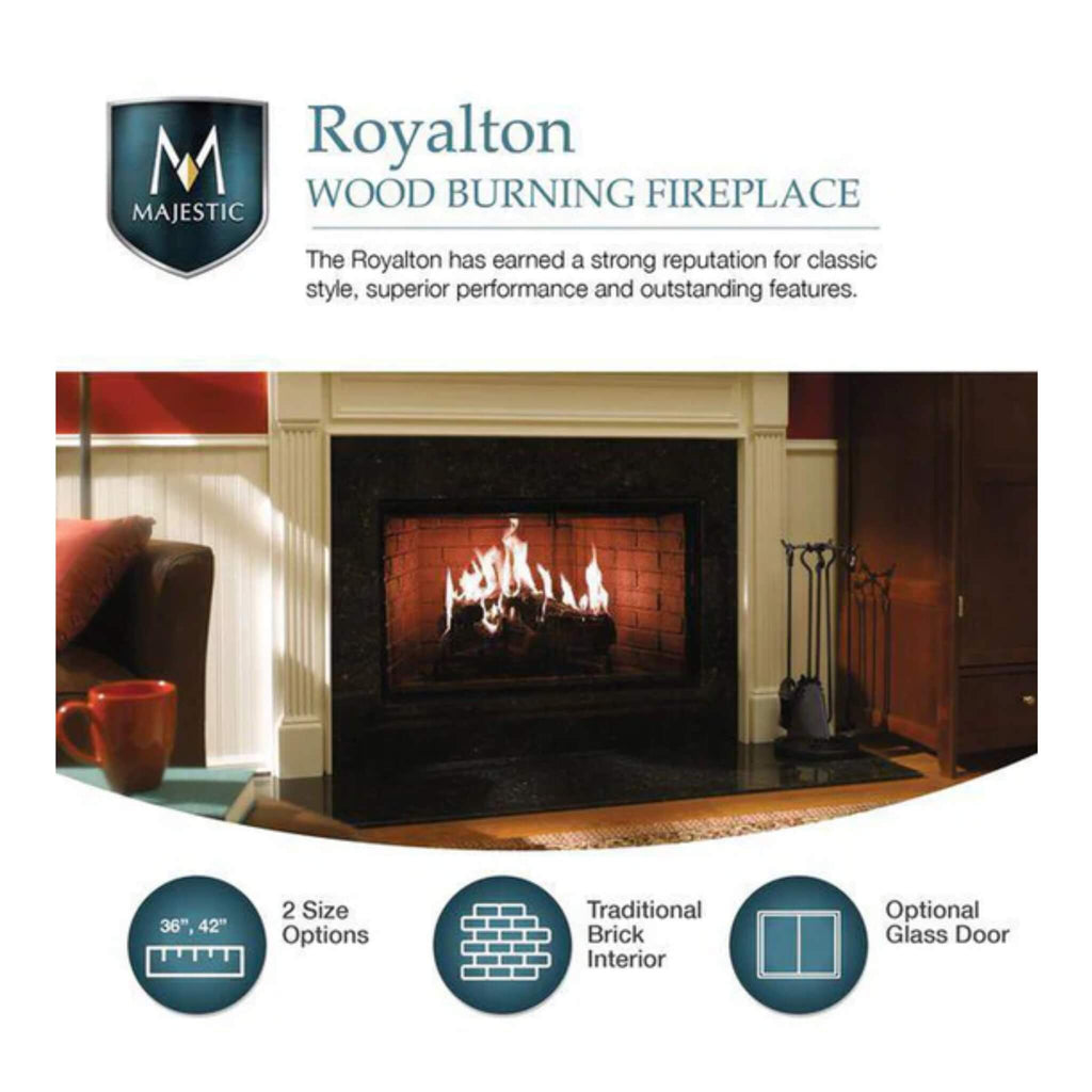 Majestic Royalton 42-Inch Wood-Burning Fireplace With Invisible Smoke Shield [BE42] (SAK14346) – SAKSBY WHOLESALE, view 5