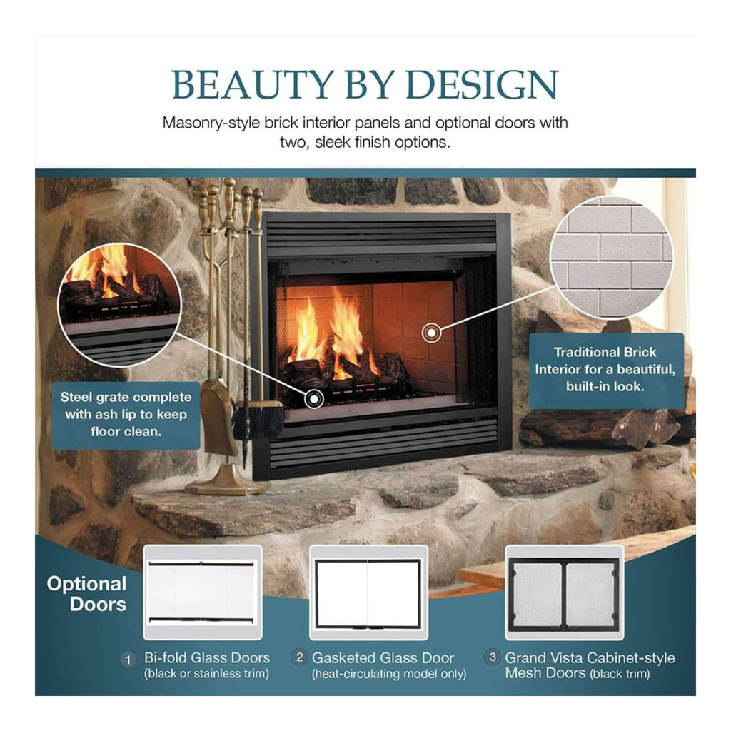 Majestic Sovereign 42-Inch Black Wood Burning Fireplace [SA42R/C] (SAK59347) – SAKSBY WHOLESALE, view 6