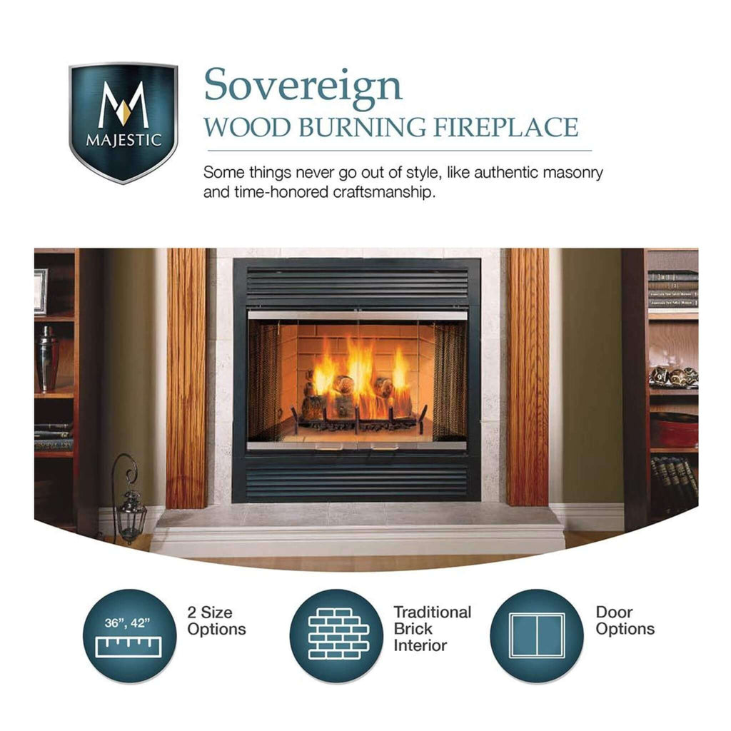 Majestic Sovereign 42-Inch Black Wood Burning Fireplace [SA42R/C] (SAK59347) – SAKSBY WHOLESALE, view 5