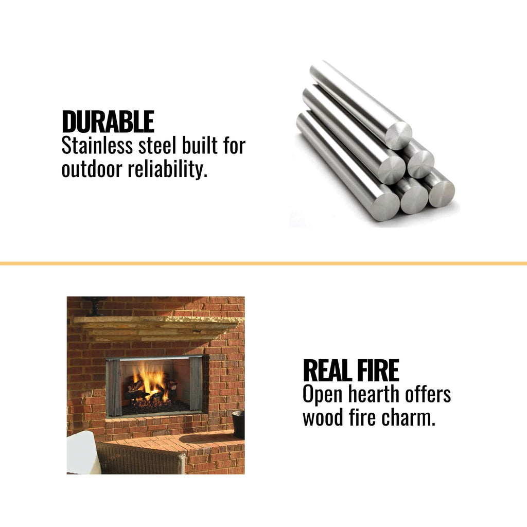 Majestic Villawood 42-Inch Traditional Refractory Outdoor Wood Burning Fireplace [ODVILLA-42T-B] (SAK14358) – SAKSBY WHOLESAL