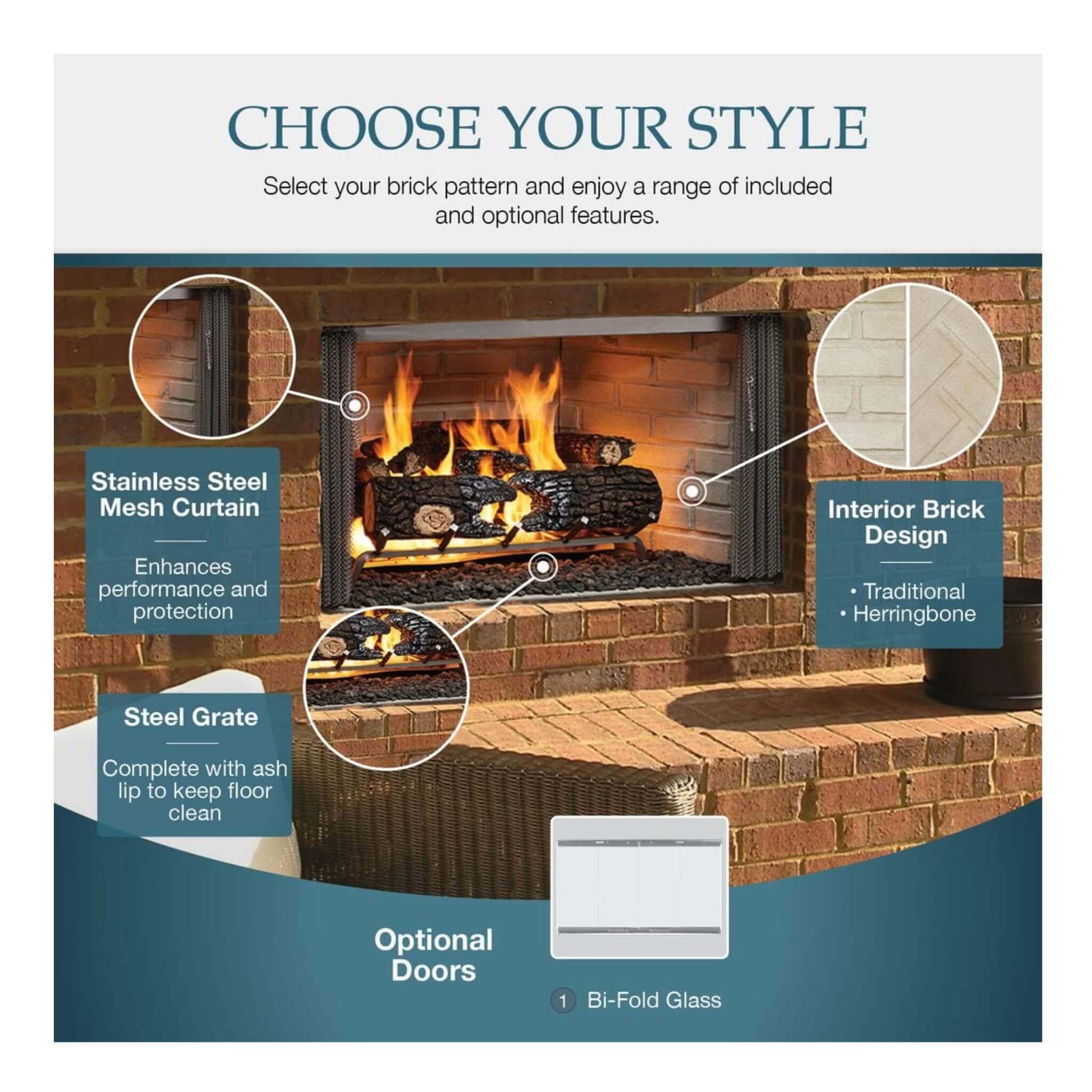 Majestic Villawood 42-Inch Traditional Refractory Outdoor Wood Burning Fireplace [ODVILLA-42T-B] (SAK14358) – SAKSBY WHOLESAL