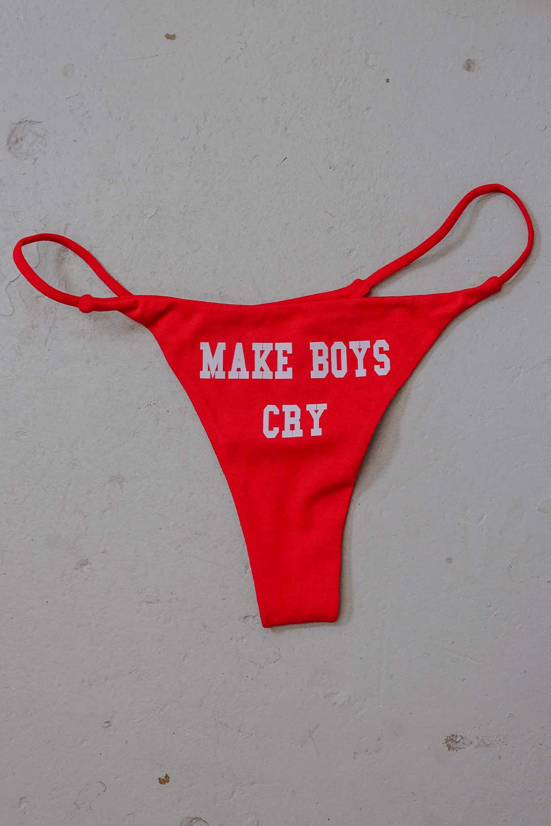 Thrash Happy Make Boys Cry Thong — detail close-up