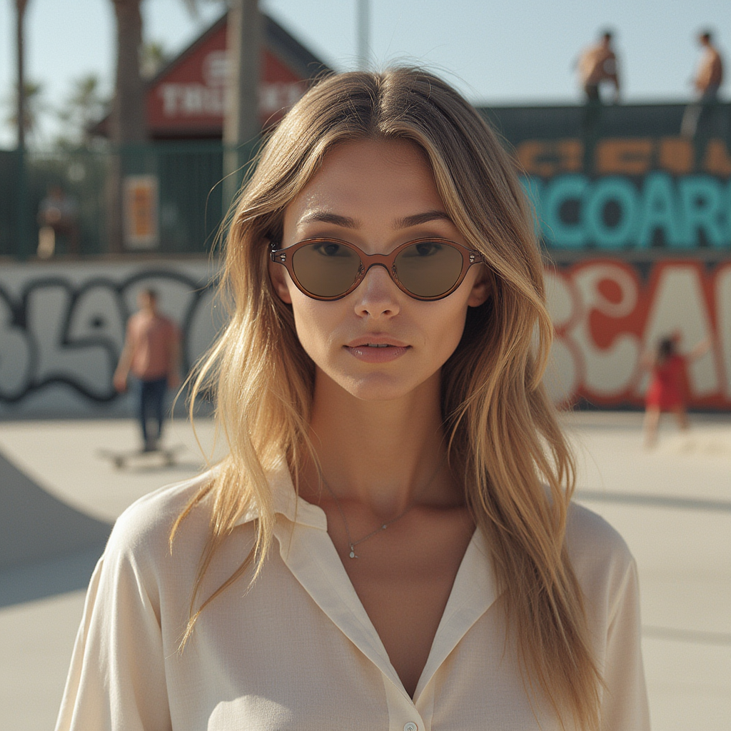 OHO's OHO's CURRENT Sunglasses (Color Variant 4) — Modern Square Frames — OHO's branding close-up