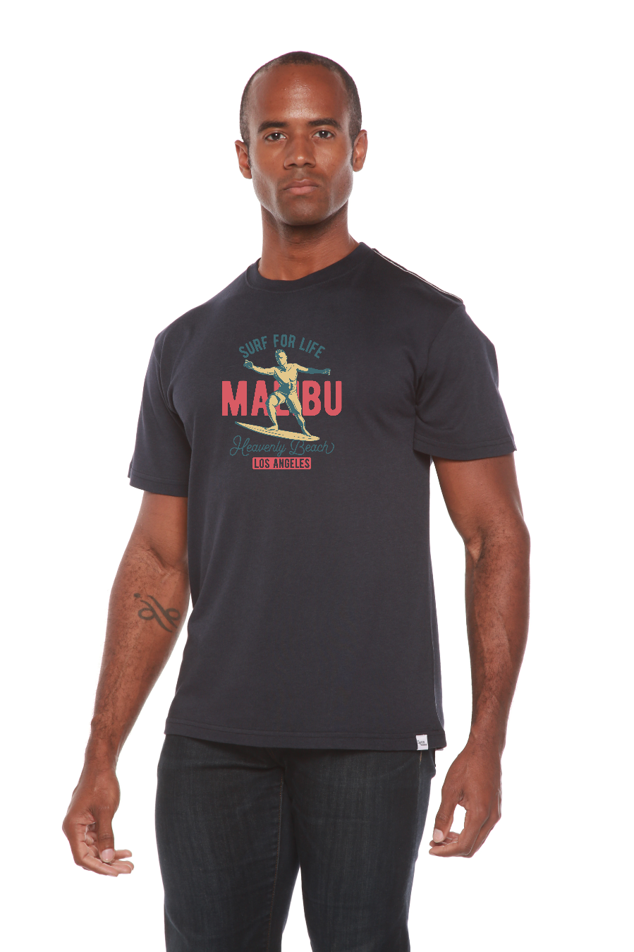 Spun Bamboo MALIBU Men's Bamboo Viscose/Organic Cotton Short Sleeve Graphic T-Shirt — lifestyle context