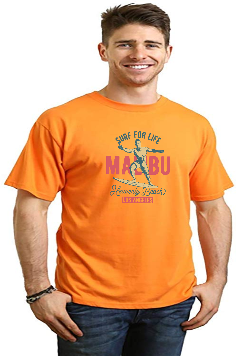 Spun Bamboo MALIBU Men's Bamboo Viscose/Organic Cotton Short Sleeve Graphic T-Shirt — feature highlight